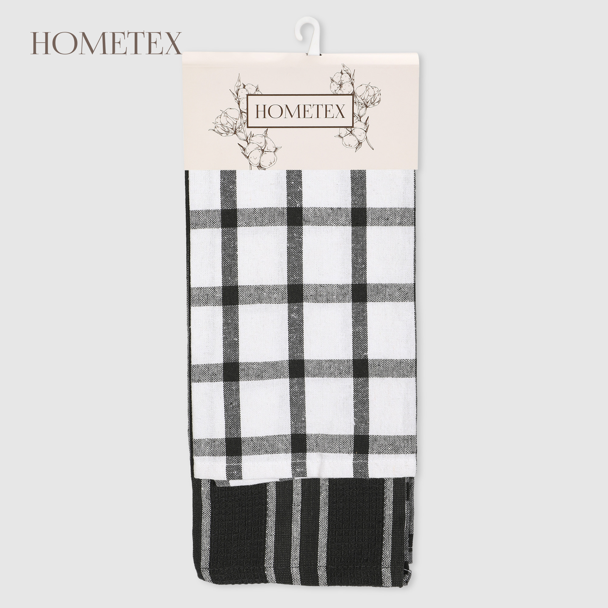 Набор кухонных полотенец Hometex клетка 2шт 45х70 см 179₽