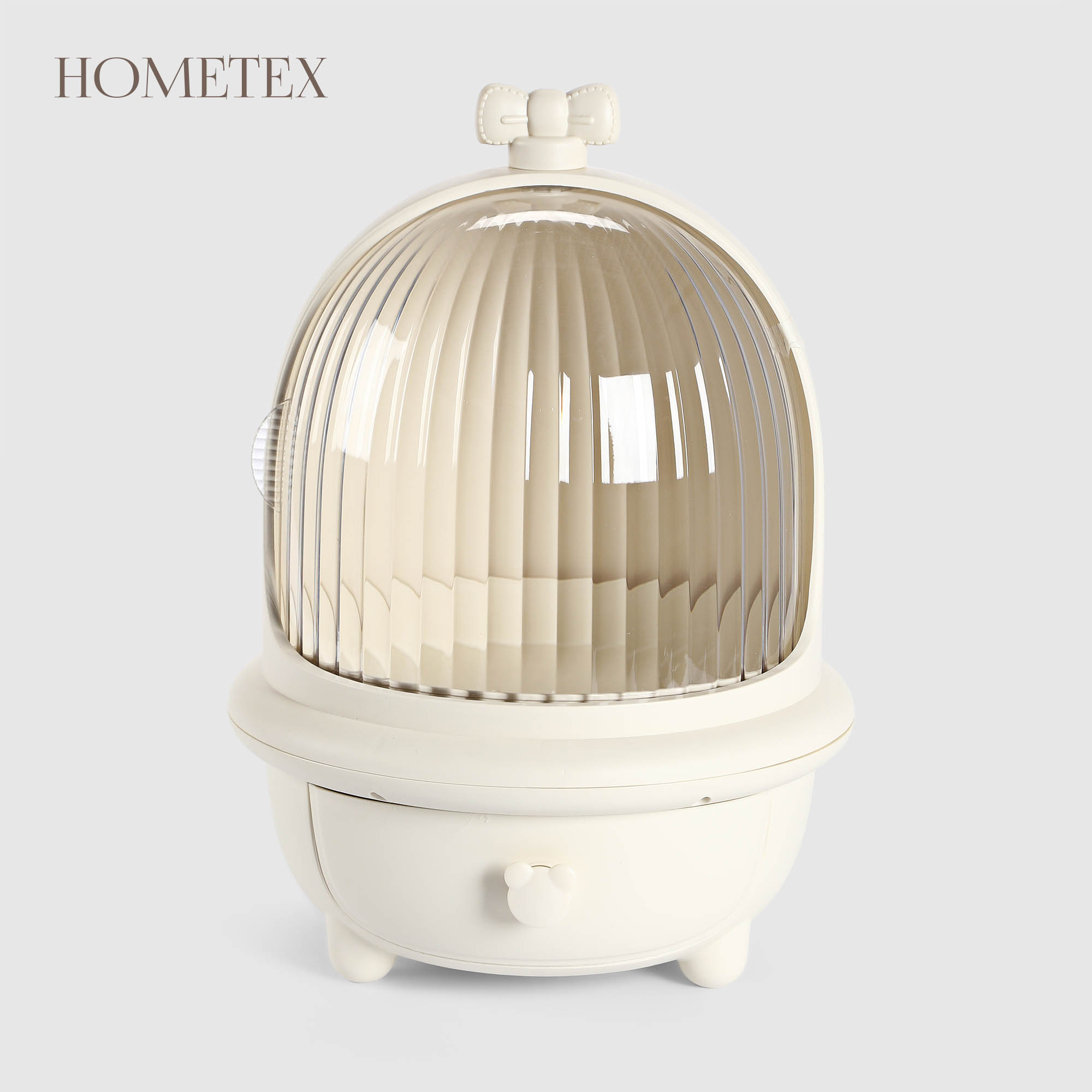 Бокс Hometex для хранения косметики кремовый 28х28х39 см