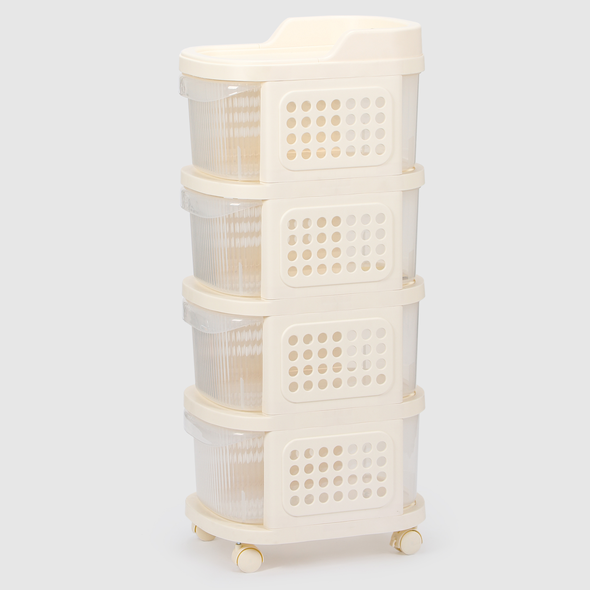 Комод для хранения Hometex 4 уровня кремовый 38х30х85,5 см
