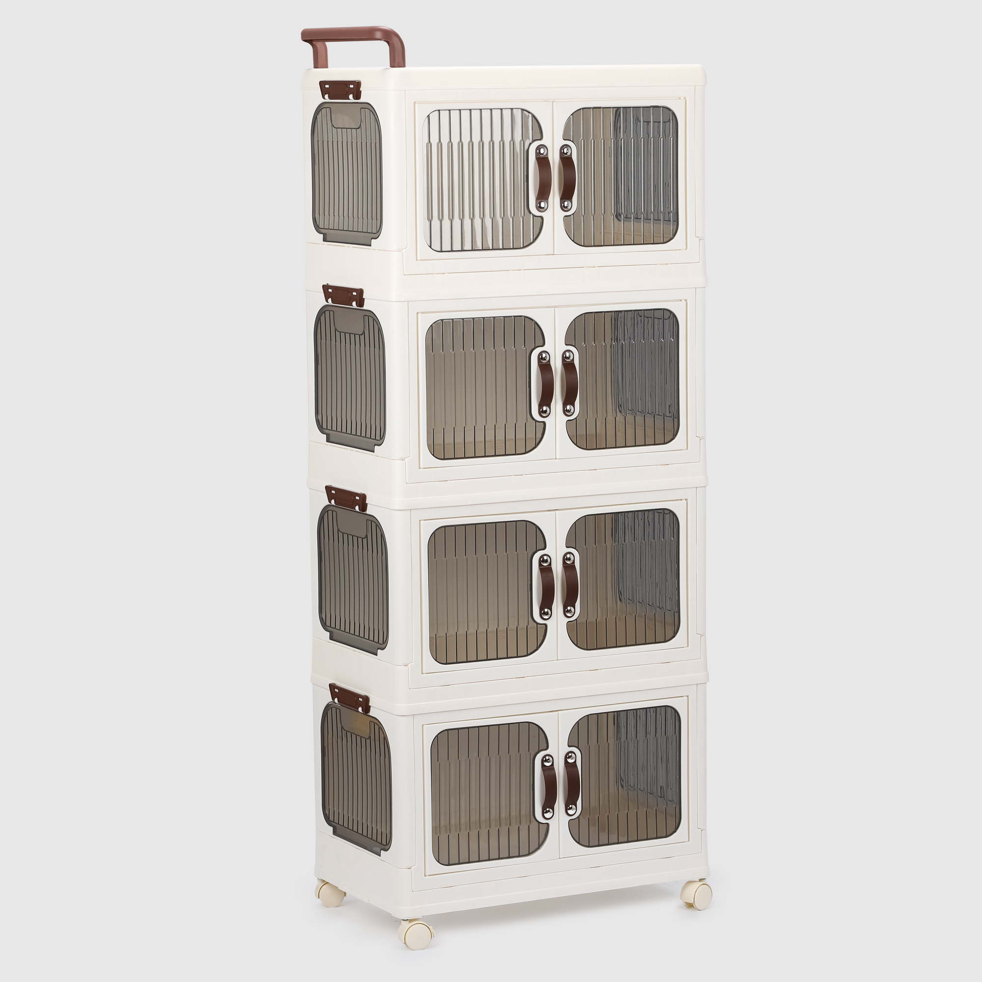 Шкаф для хранения Hometex на колёсах 4 отделения кремовый 55х32,5х134 см