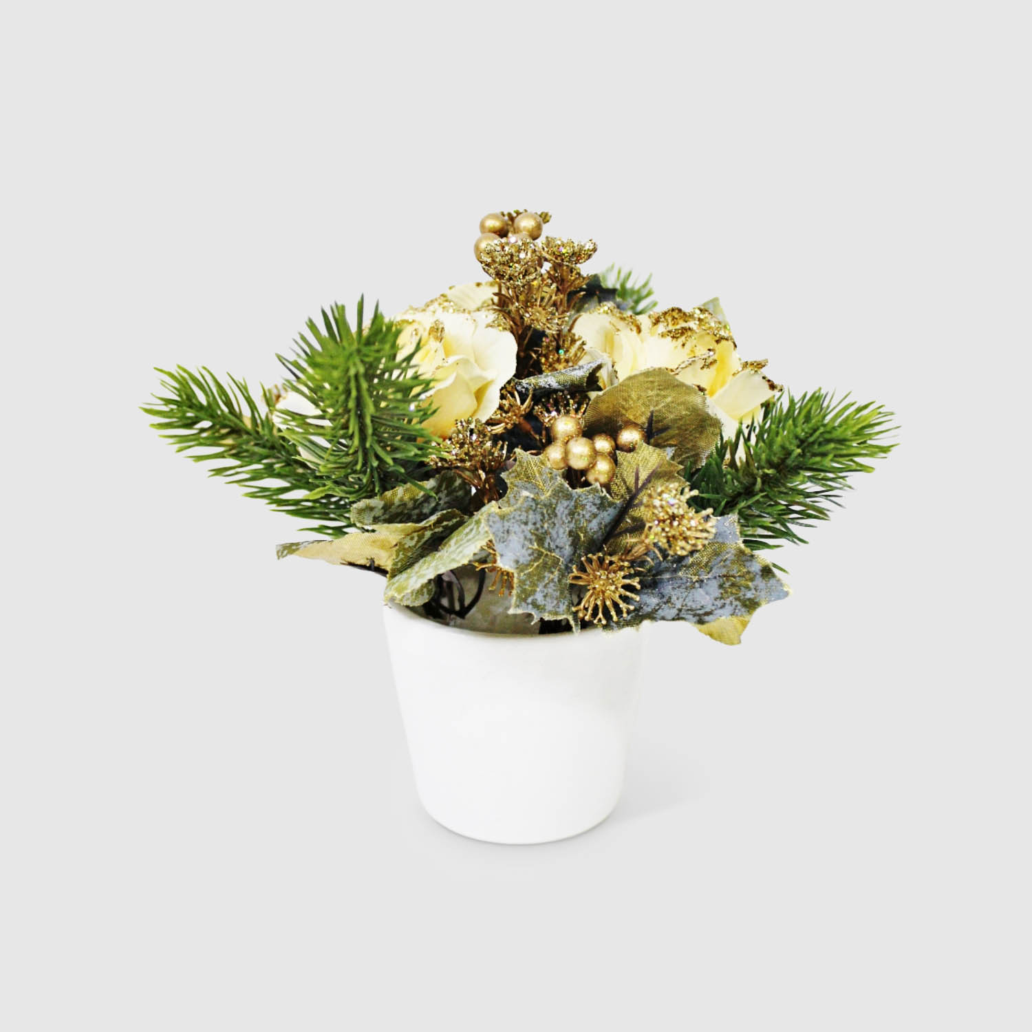 Композиция праздничная Конэко-О в керамическом кашпо 15 см