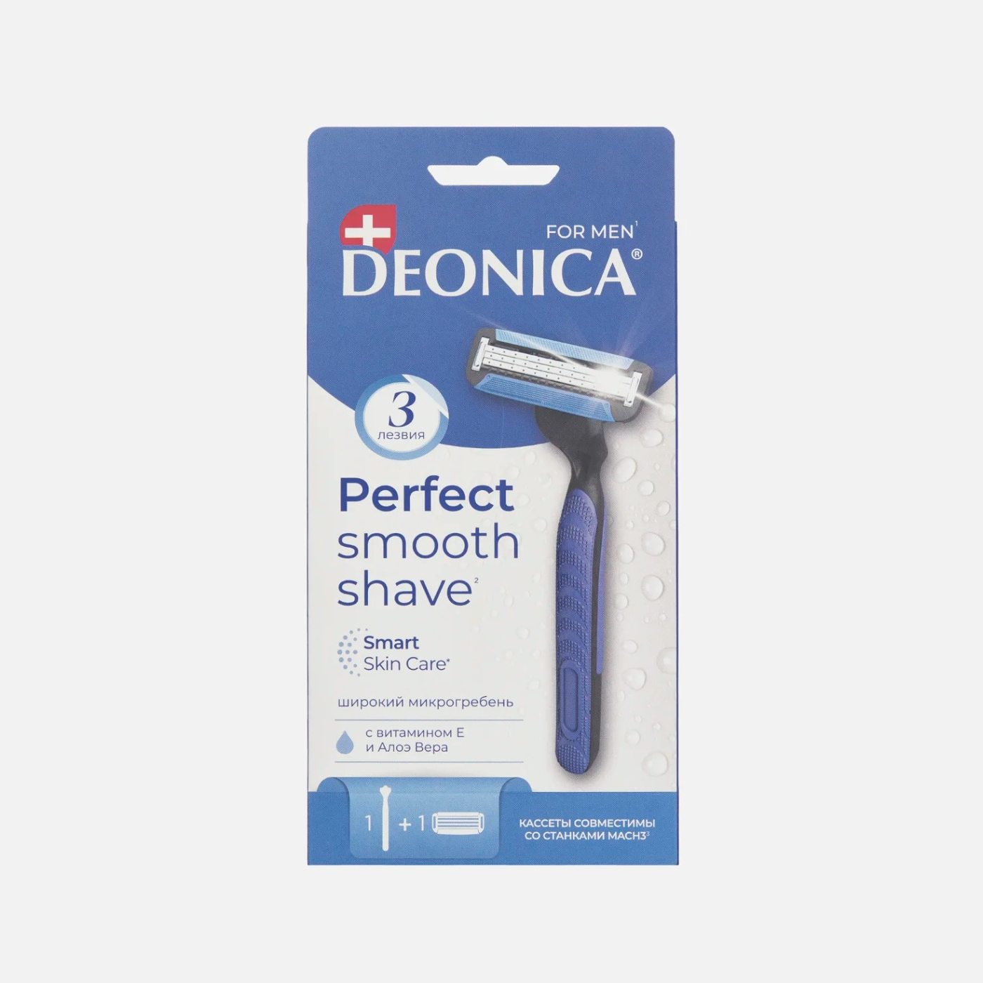 Бритвенный станок Deonica мужской со сменной кассетой с 3 лезвиями 619₽