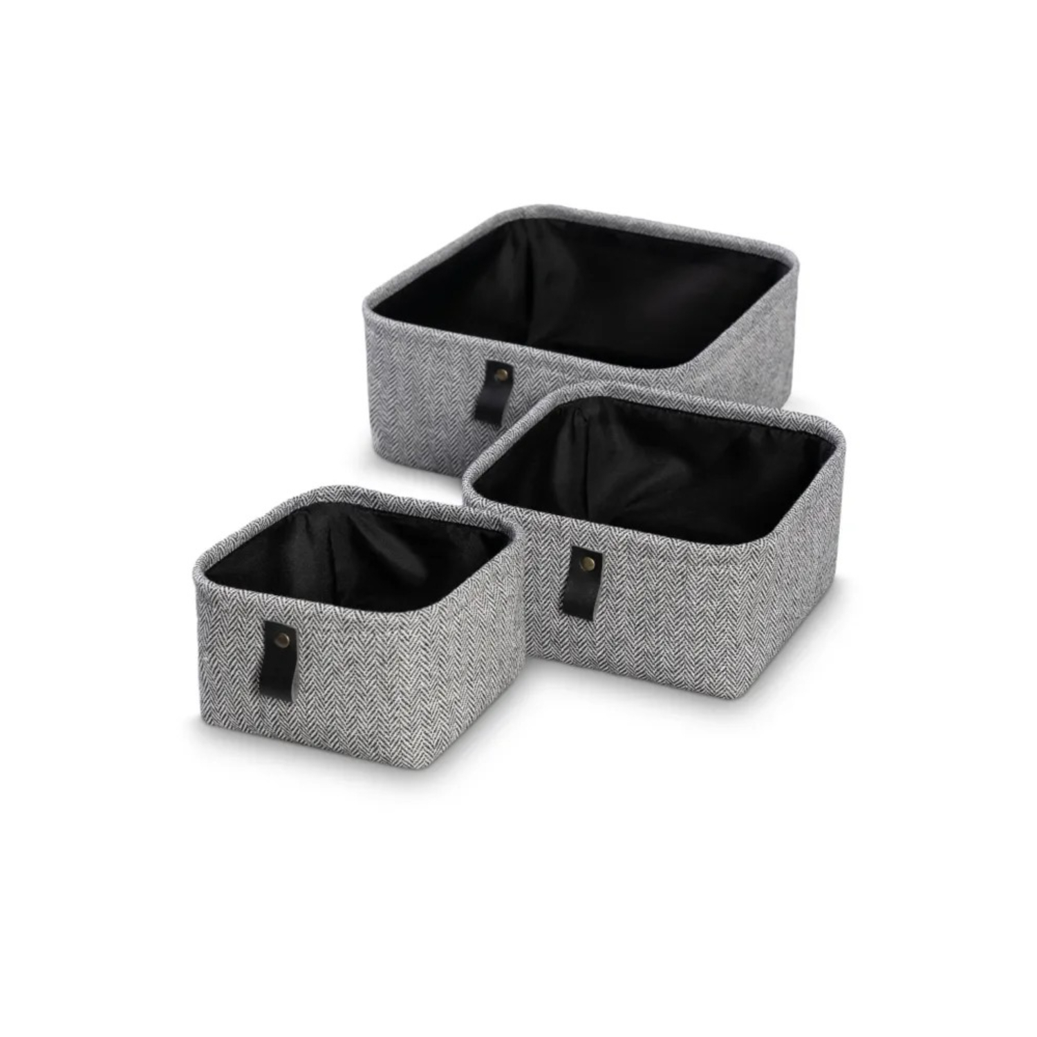 Корзины Prime Prive набор для хранения Йоран тёмно-серый 3 предмета 1999₽