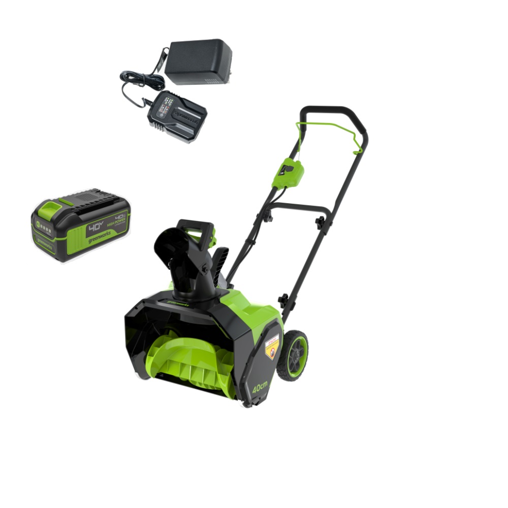 Снегоуборщик аккумуляторный Greenworks G40ST40 40V 40 см с 1хАКБ 4 Ач и ЗУ 2603607UB 24990₽