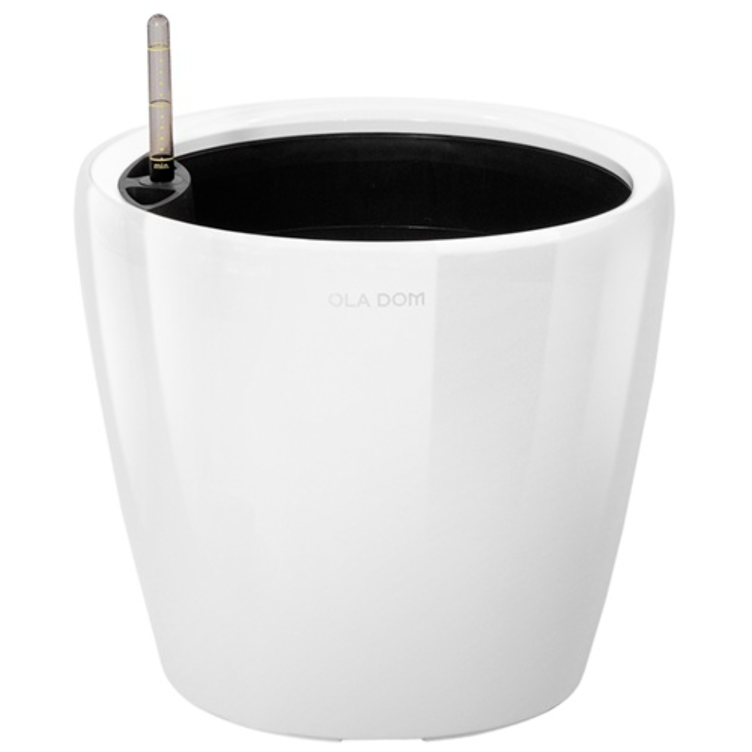 Кашпо круглое Ola Dom Deluxe 49х46 см белое с автополивом