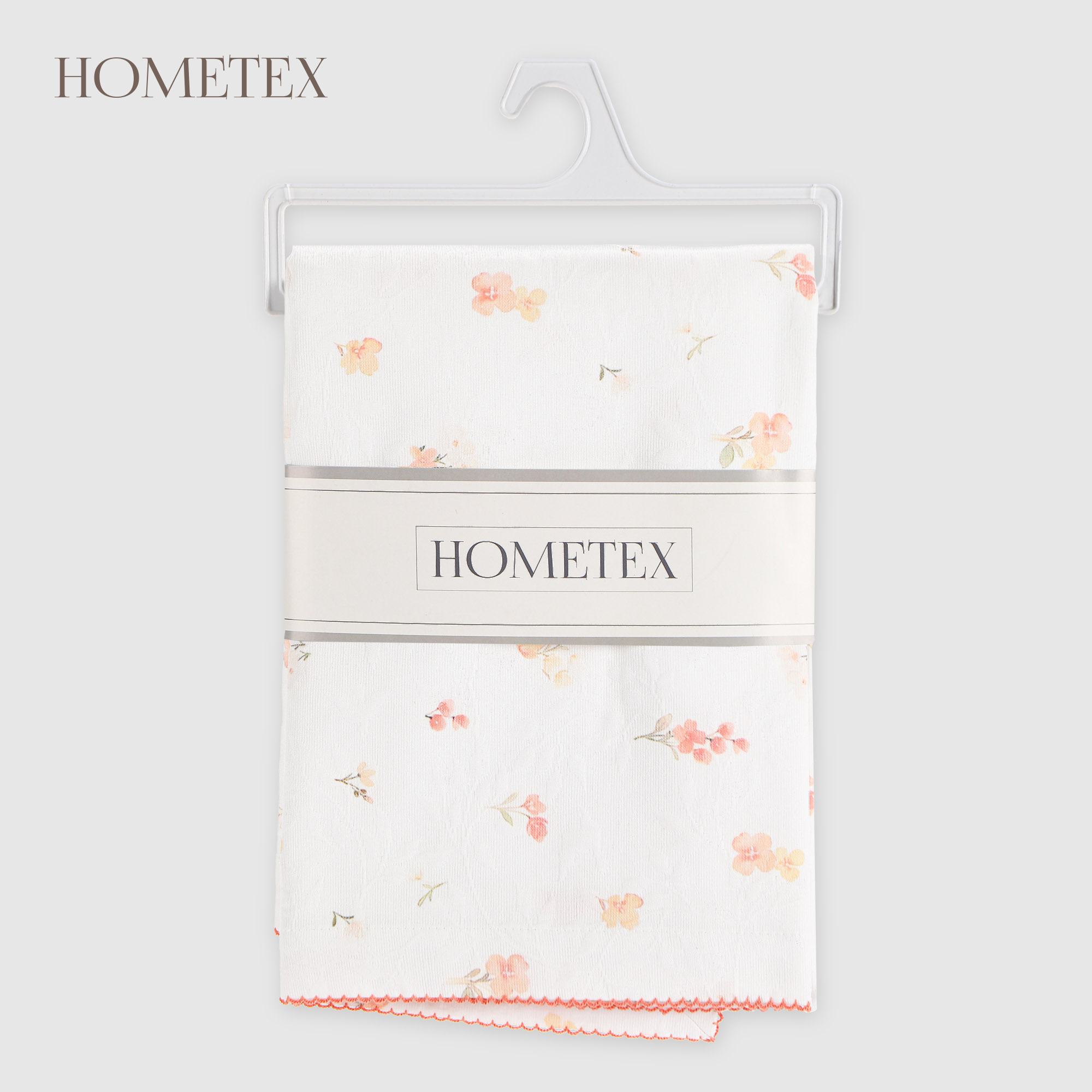 Скатерть Hometex цветы оранжевые хлопокполиэстер 140х180 см 4290₽