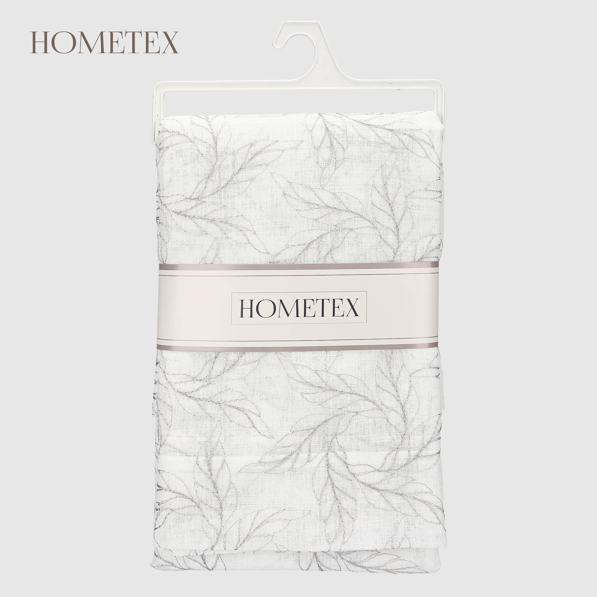Скатерть Hometex цветы серая вышивка полиэстер 140х300 см 4290₽