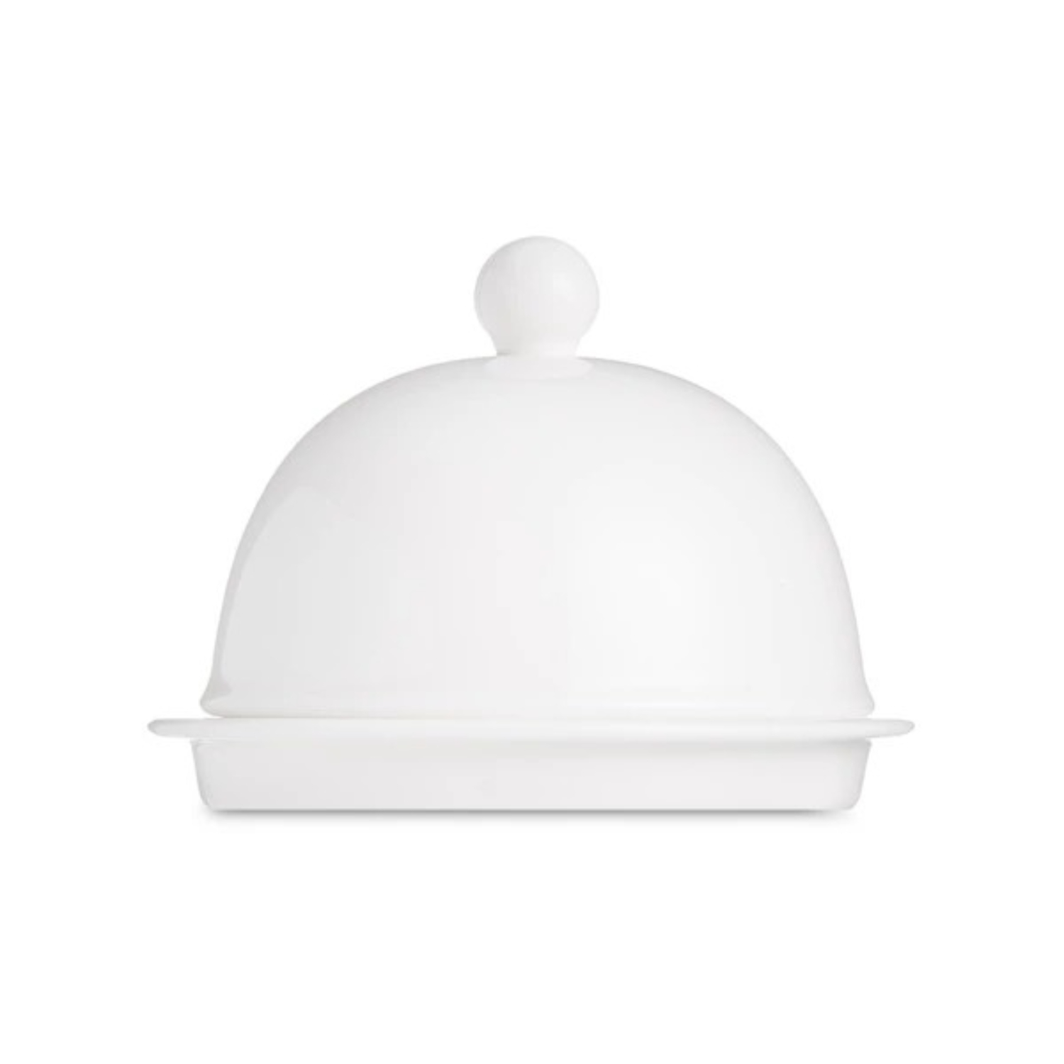 Масленка Narumi с крышкой, фарфор, Белый декор 9,5 см