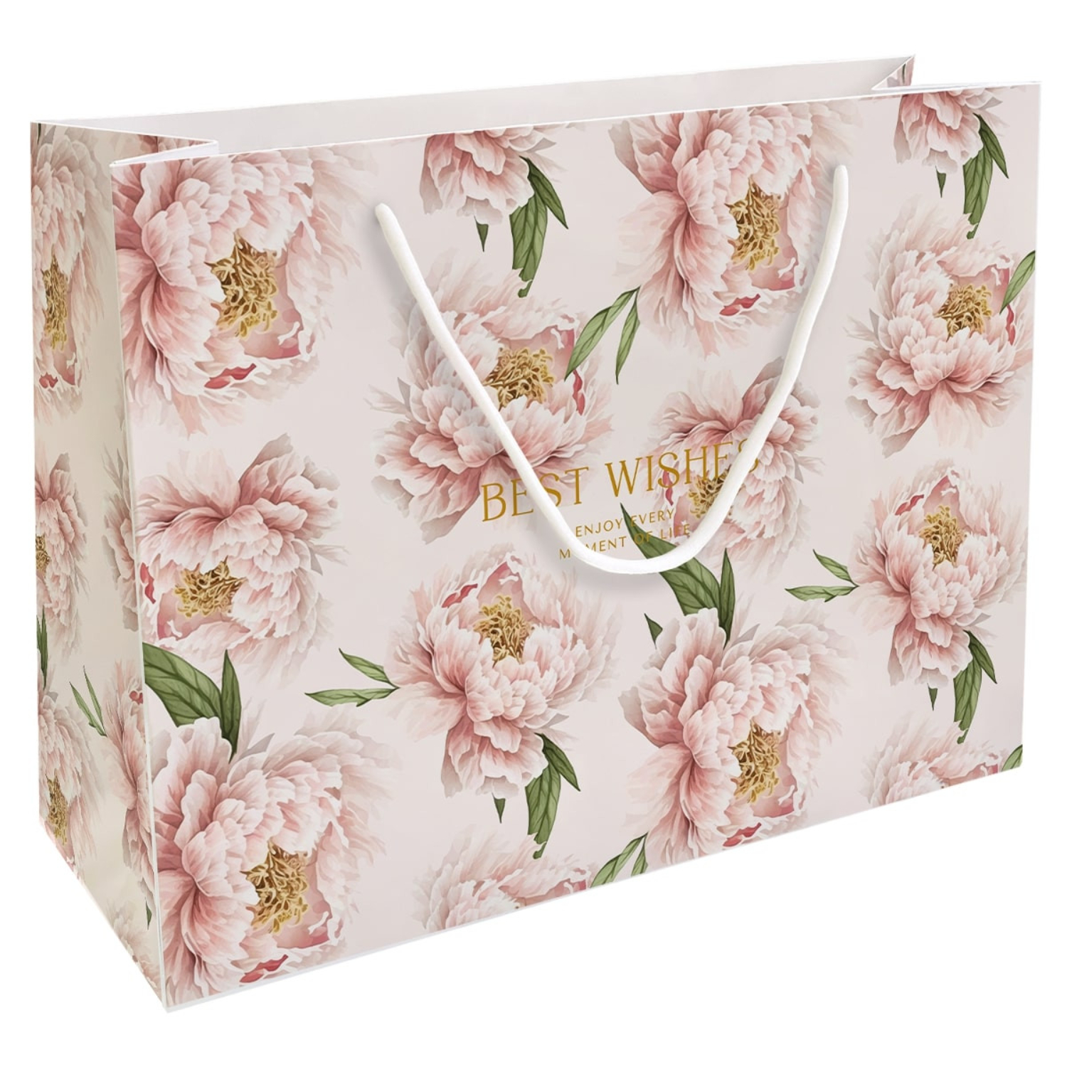 Пакет подарочный Be Smart Peony персиковый 36х26 см 259₽