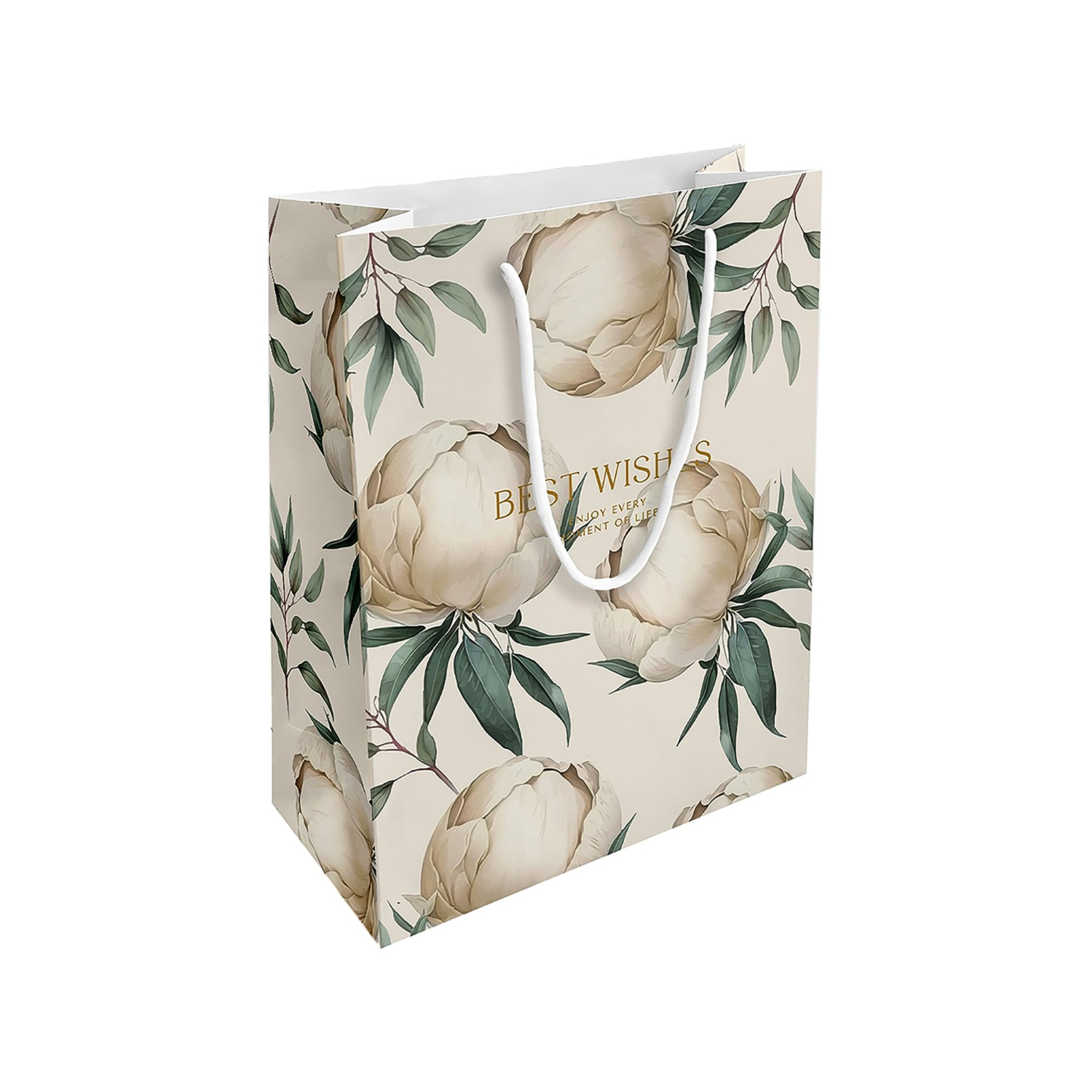Пакет подарочный Be Smart Peony айвори 25х32 см