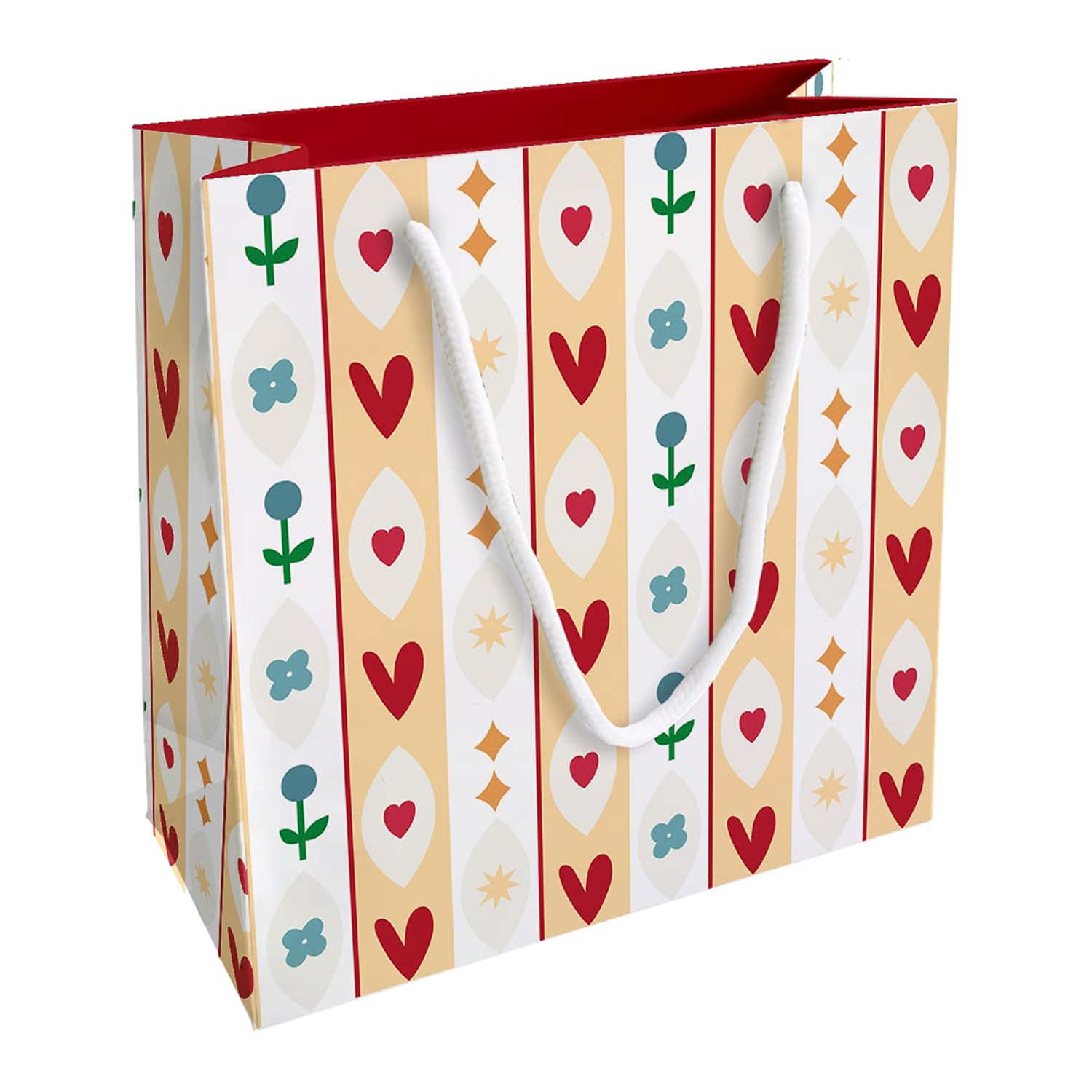 Пакет подарочный Be Smart Folk сердечки 20х20 см