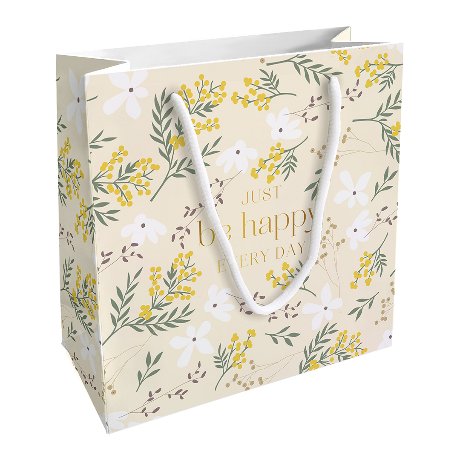 Пакет подарочный Be Smart Fleurs мимоза 20х20 см