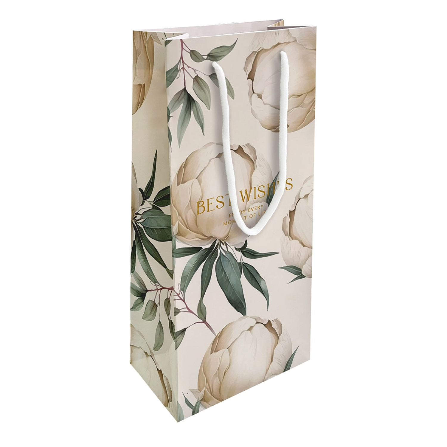 Пакет подарочный Be Smart Peony айвори 15х32 см 169₽