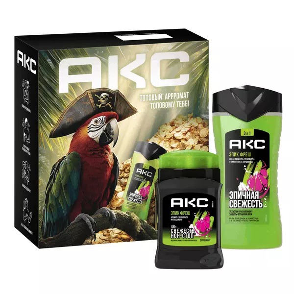 Подарочный набор АКС Эпик фреш дезодорант 50 мл и гель для душа 3в1 250 мл 799₽