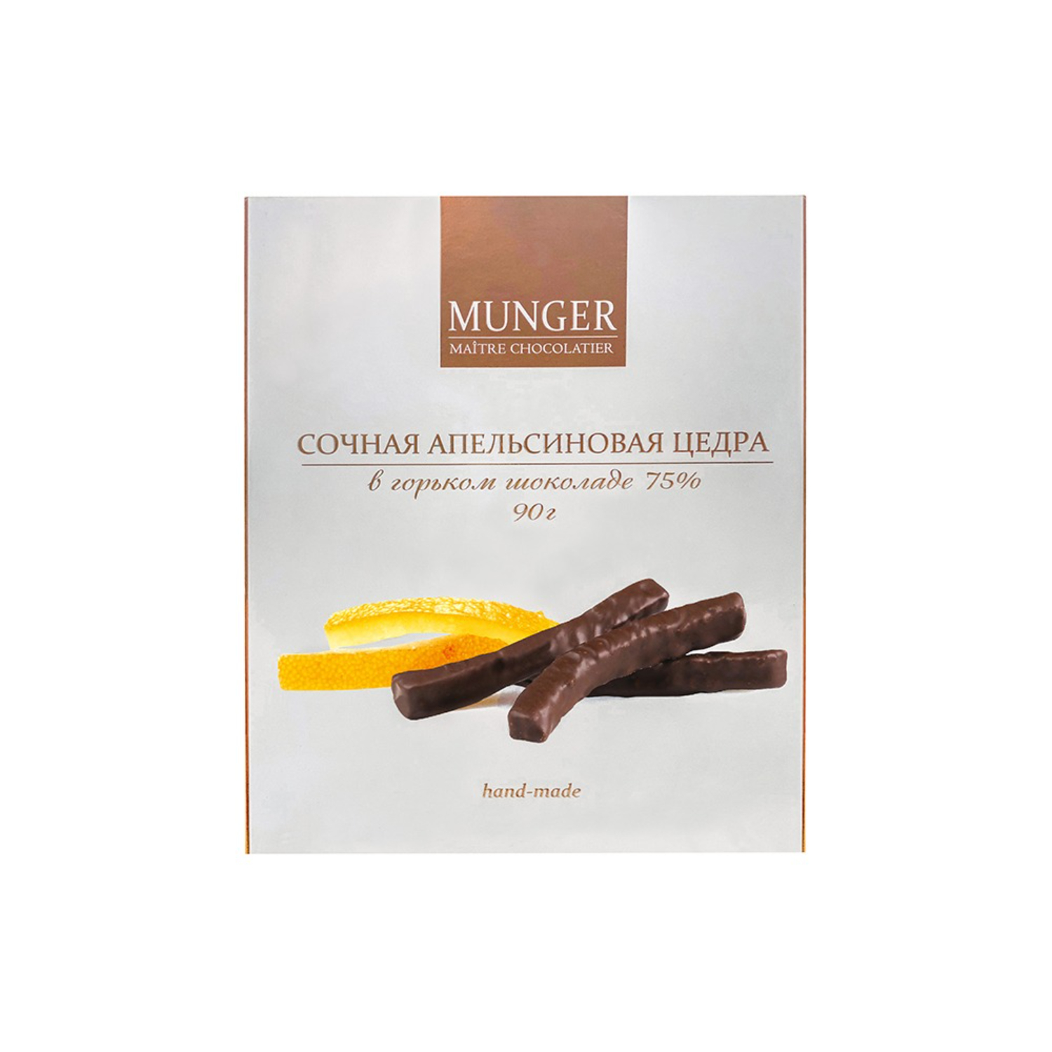 Цукаты апельсина Munger Maitre Chocolatier в горьком шоколаде 90 г
