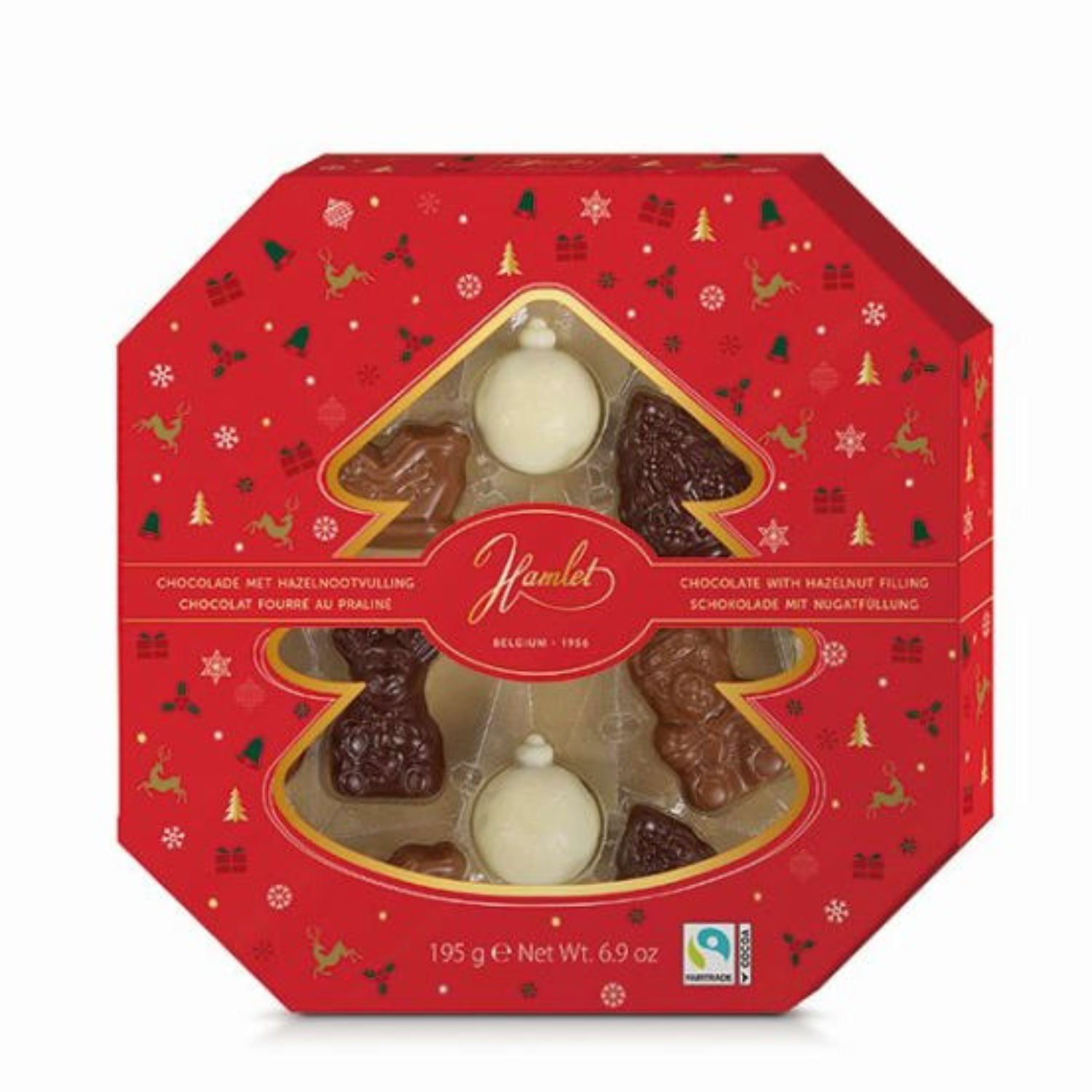 Конфеты шоколадные Hamlet с ореховым крем X-mas tree 195 г