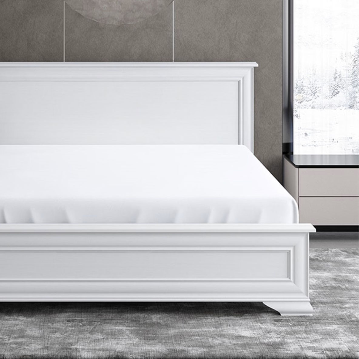 Простыня на резинке Soft Silver Альпийский снег 160х200х25 см