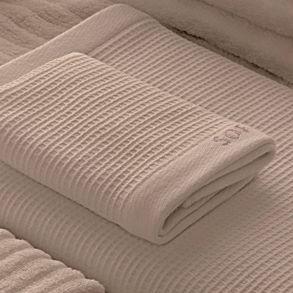 Полотенце Soft Silver Double touch Песчаный берег 30х30 см