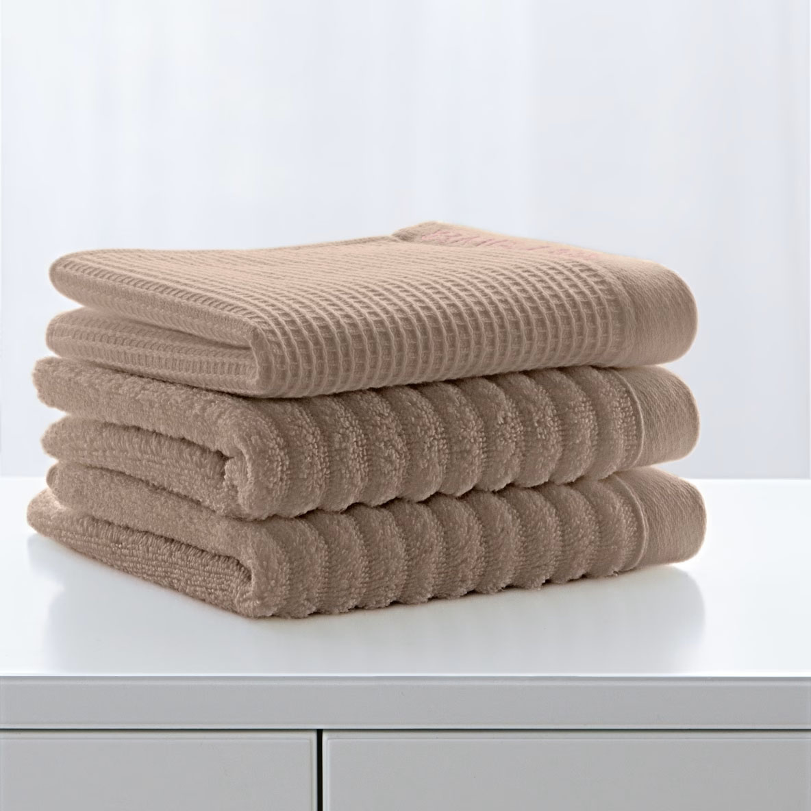 Набор полотенец Soft Silver Double Touch Песчаный берег 30х30 см 3 шт 4599₽