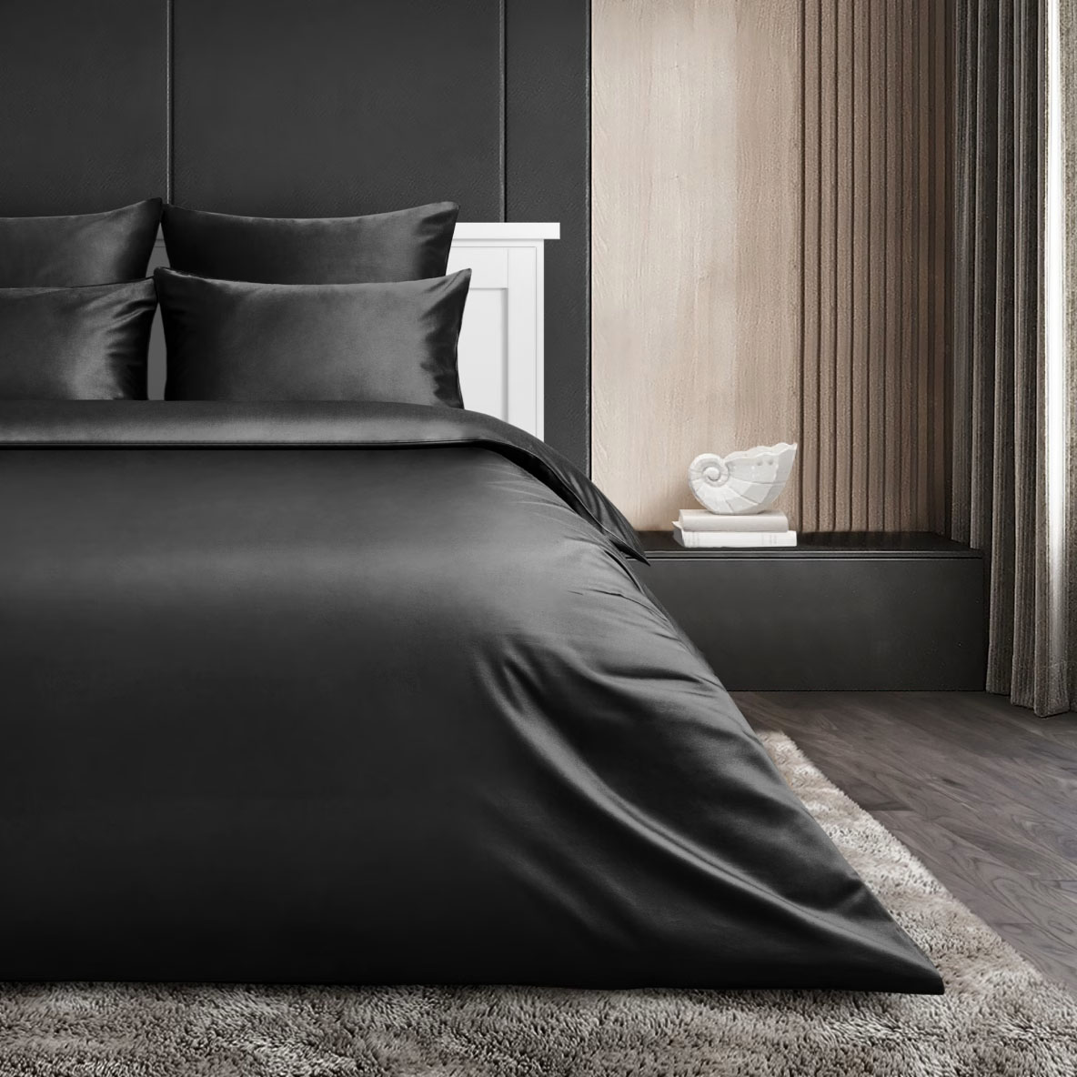 Комплект постельного белья Soft Silver Евро нав. Икра