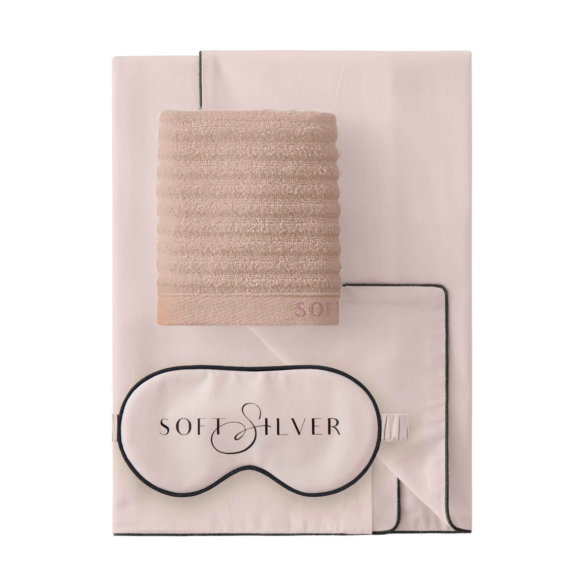 Набор Travel Soft Silver Tactile Цвет Песчаный берег (полотенце 30х30, маска для сна, наволочка 50х70)