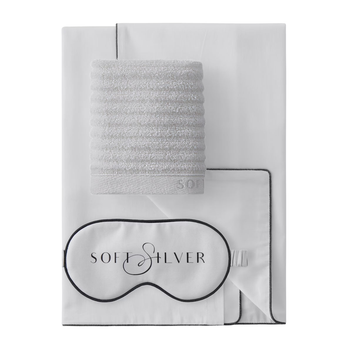 Набор Travel Soft Silver Tactile Цвет Благородное серебро (полотенце 30х30, маска для сна, наволочка 50х70)