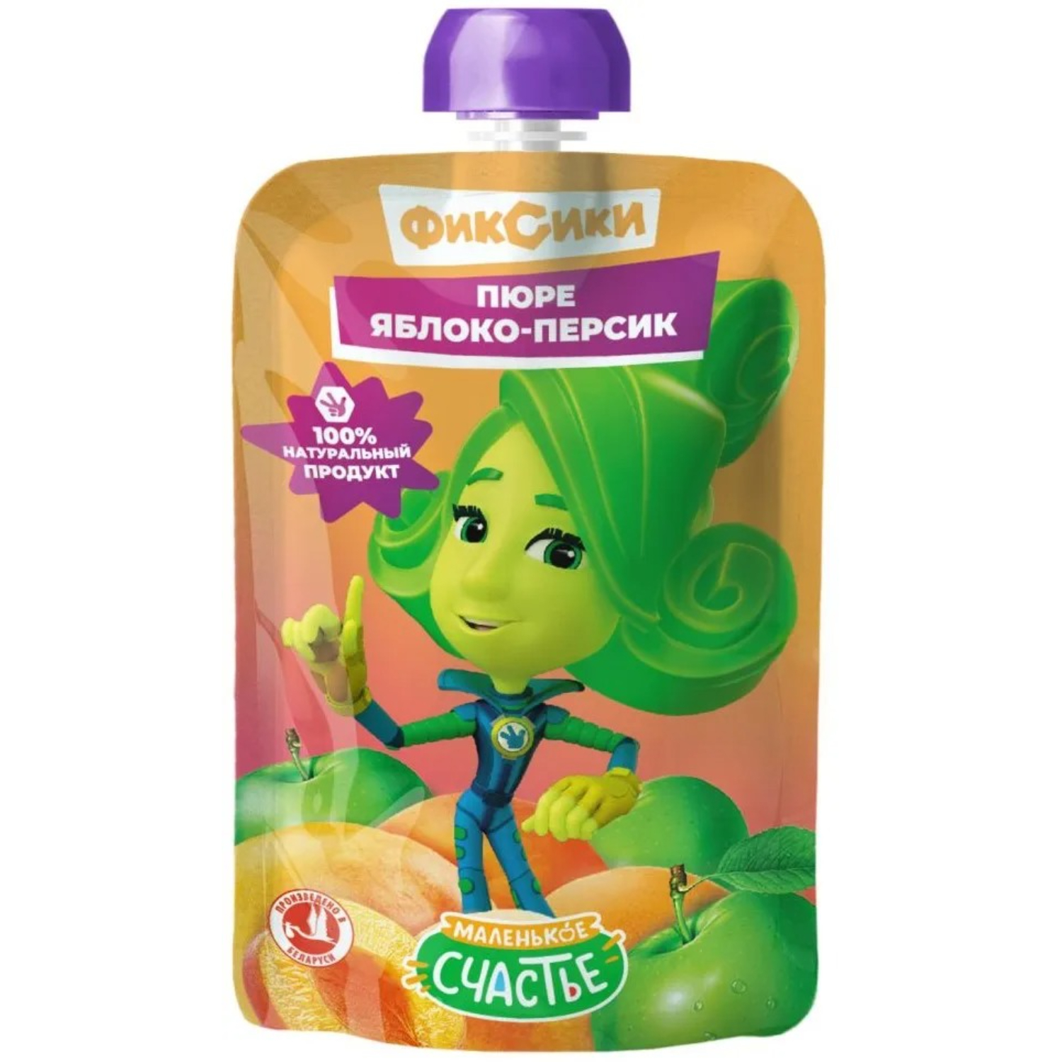 Пюре Фиксики яблоко персик 90 г 48₽