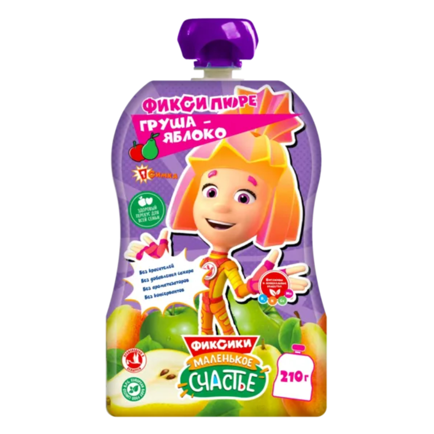 Пюре Фиксики яблоко груша 210 г 58₽