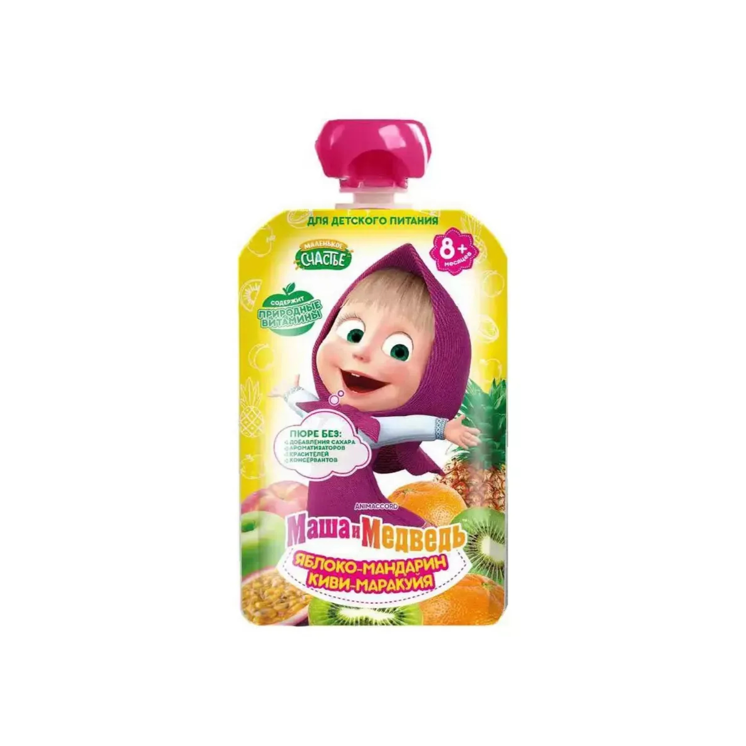Пюре Маша и Медведь яблоко мандарин киви маракуйя 85 г 38₽