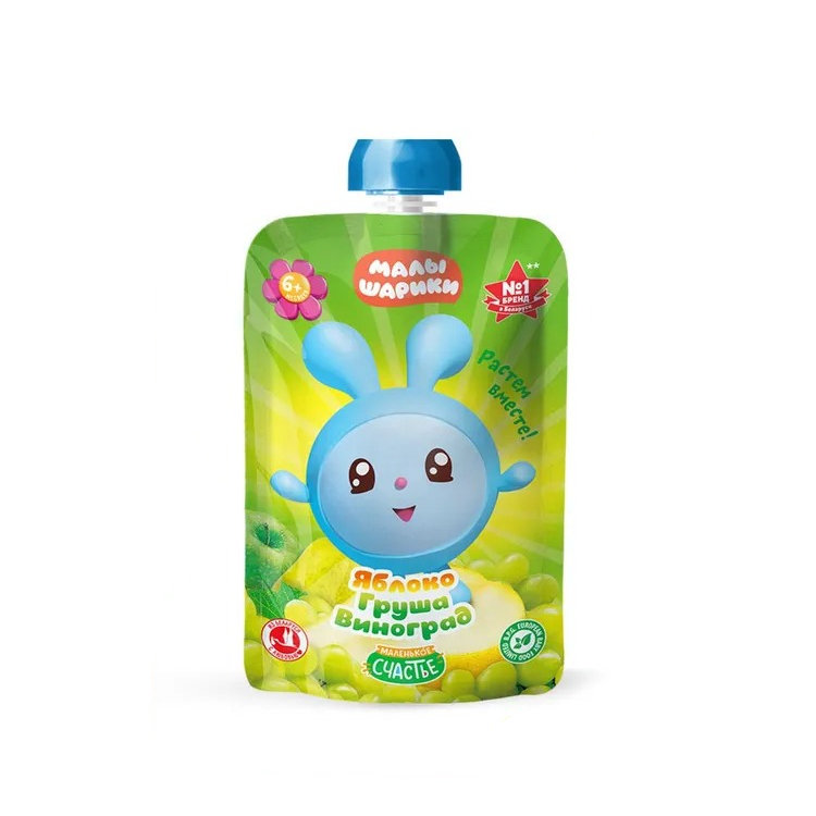 Пюре Малышарики яблоко груша виноград 85 г 42₽