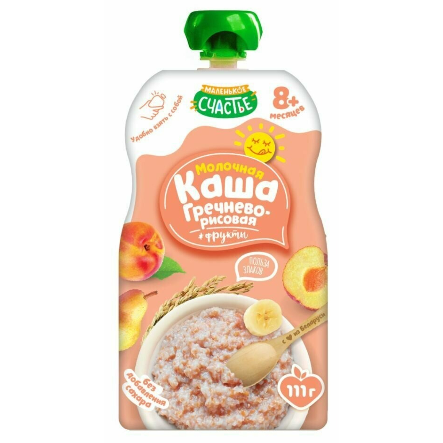 Каша молочная Маленькое Счастье гречнево-рисовая фруктовая 111 г 45₽