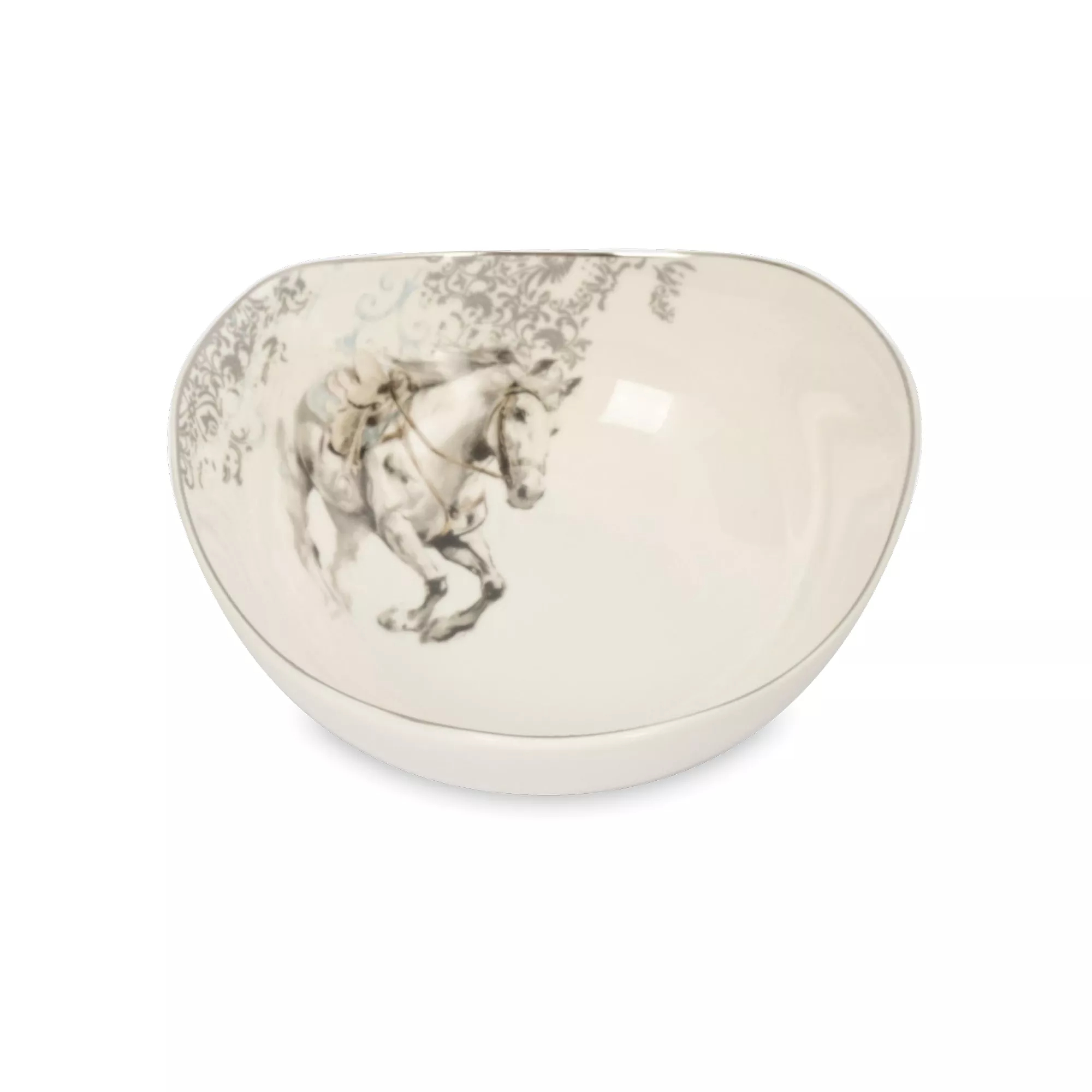 Пиала Anna Lafarg конь 14х5 см белая с серебром 829₽