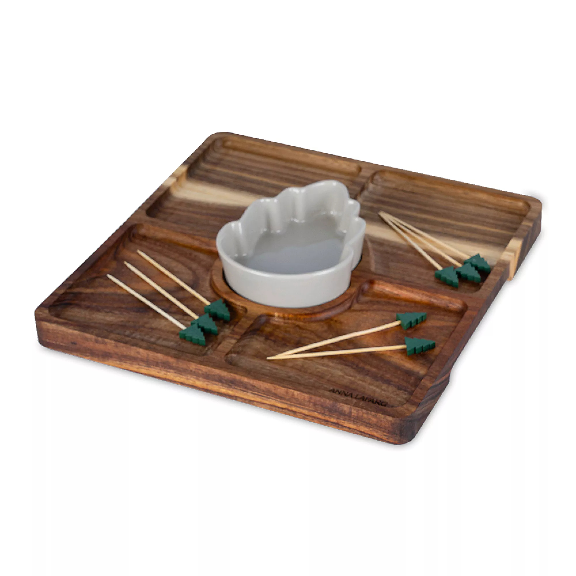 Менажница с пиалой Anna Lafarg шишка 25 см со шпажками для канапе 1399₽