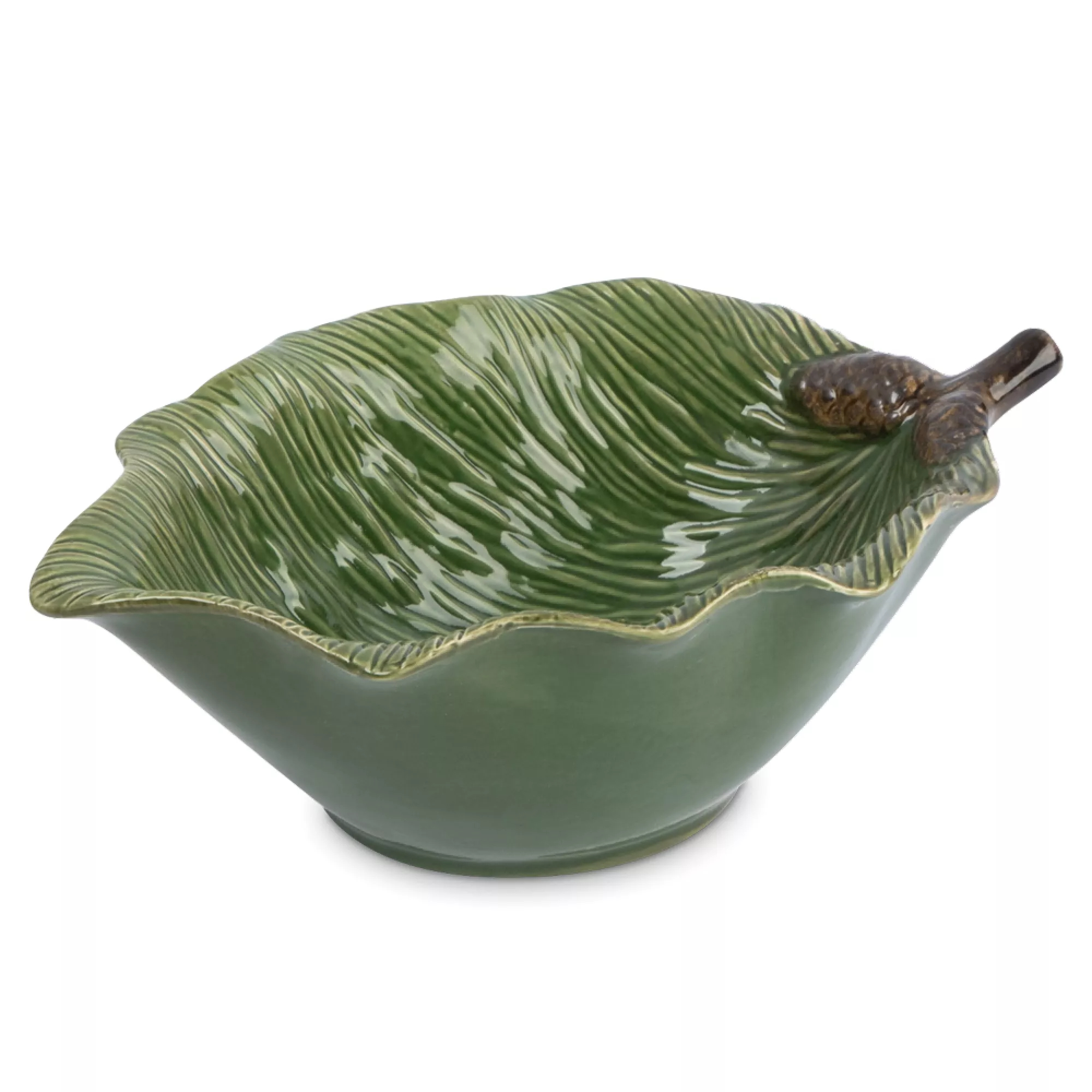 Ваза для фруктов Anna Lafarg шишки ветке 26х10 см зеленая 1399₽