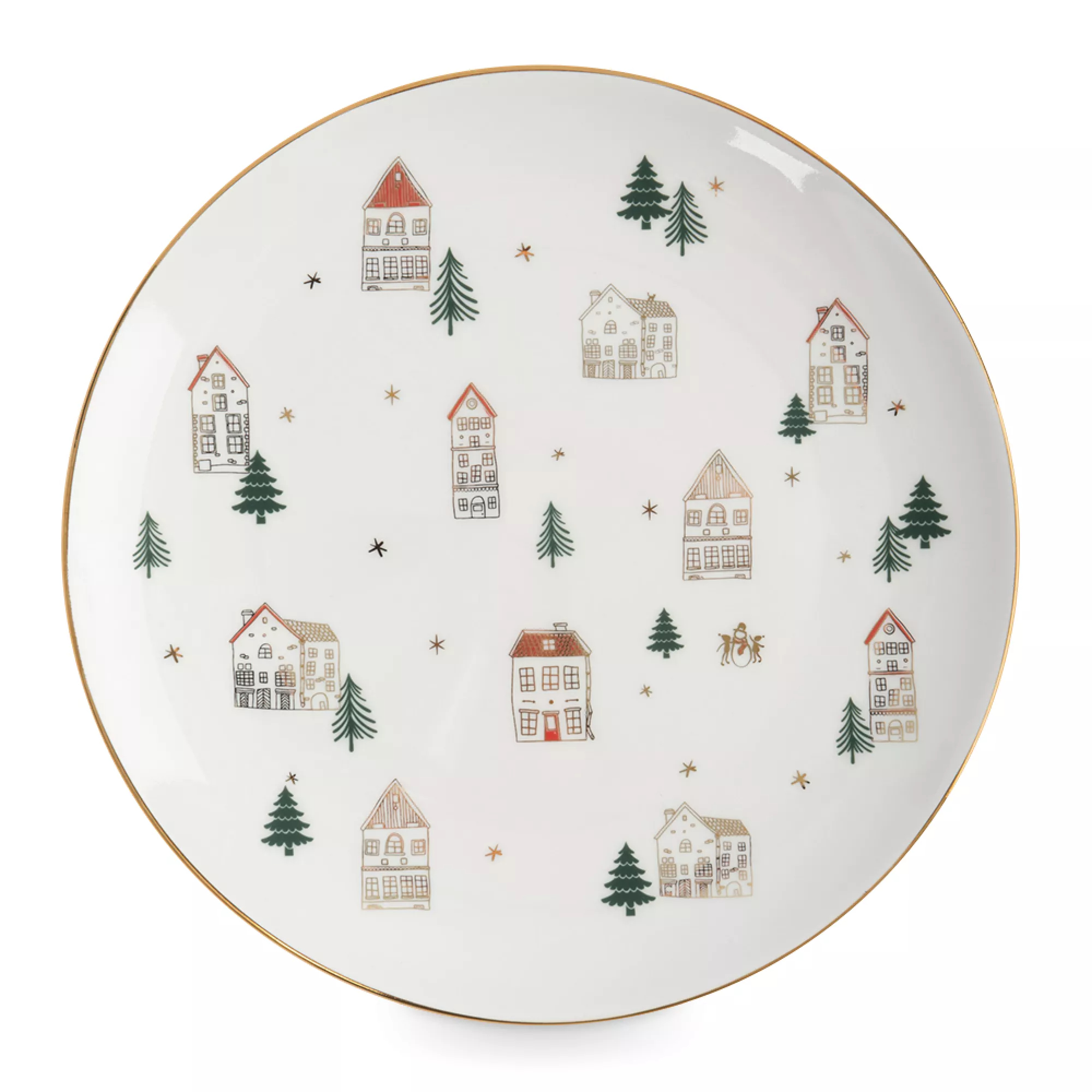 Тарелка обеденная Anna Lafarg домики и ели 265 см 1129₽