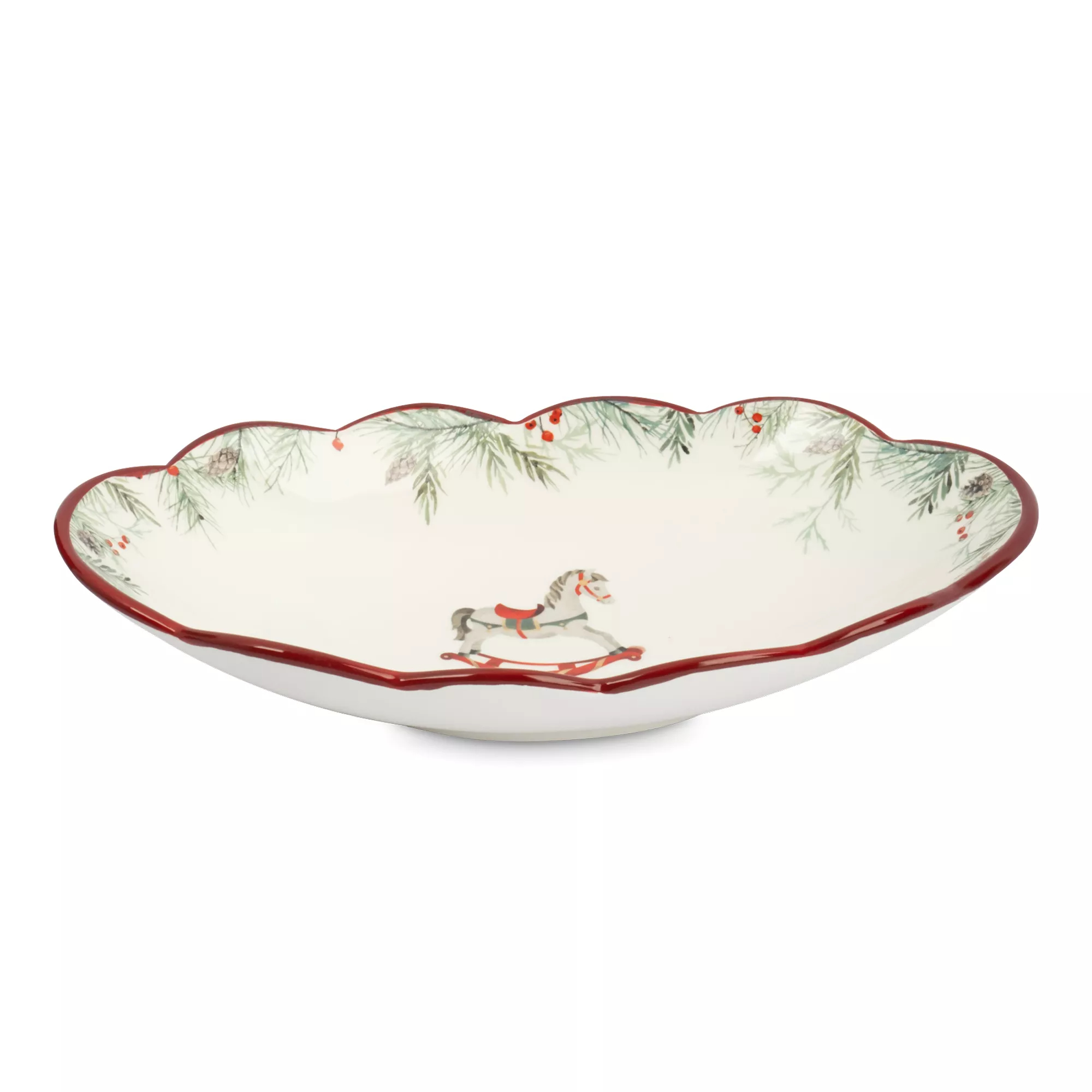 Блюдо овальное Anna Lafarg лошадка 31х18 см красное 1439₽