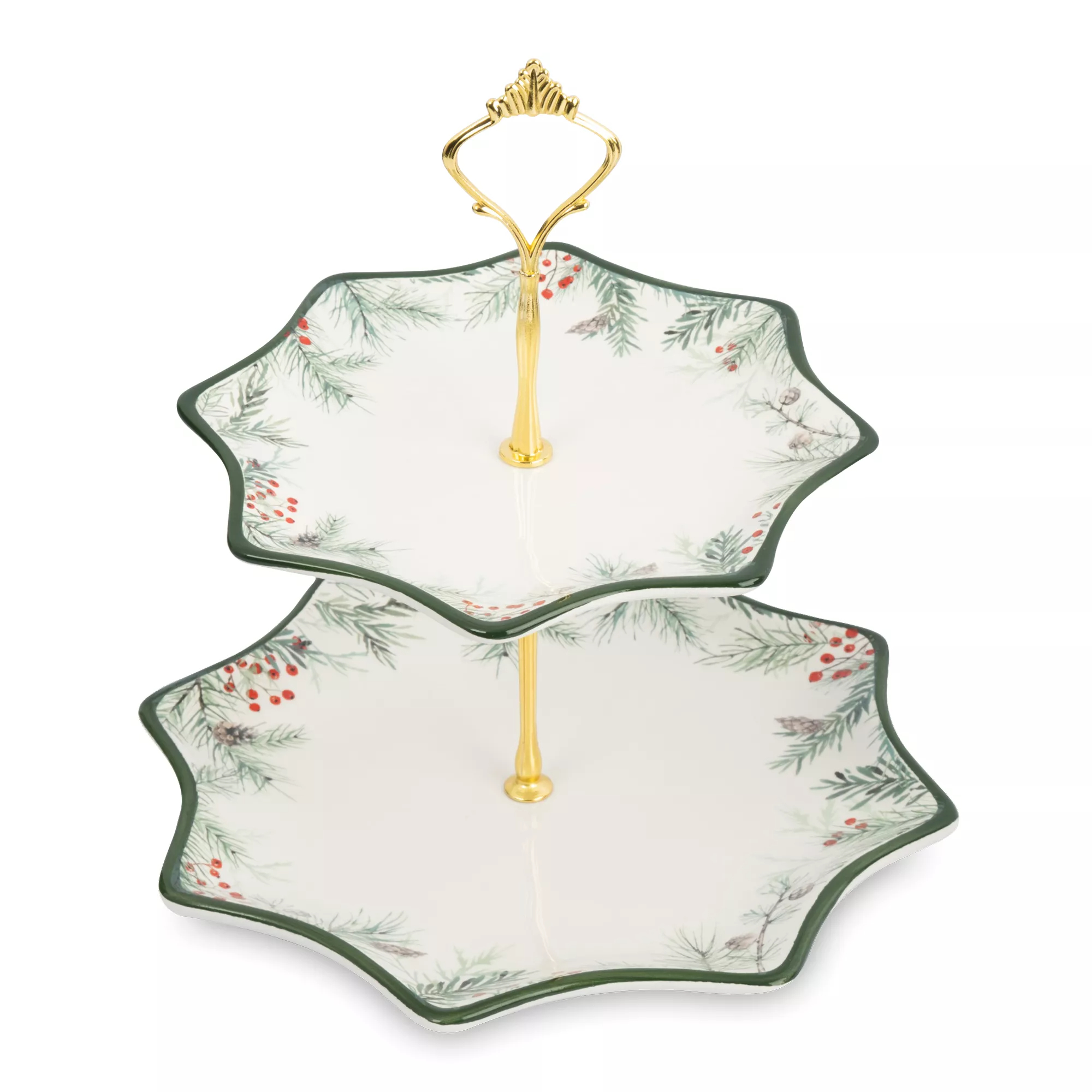 Этажерка для пирожных Anna Lafarg еловые ветки 2 яруса 25х2024 см 1839₽