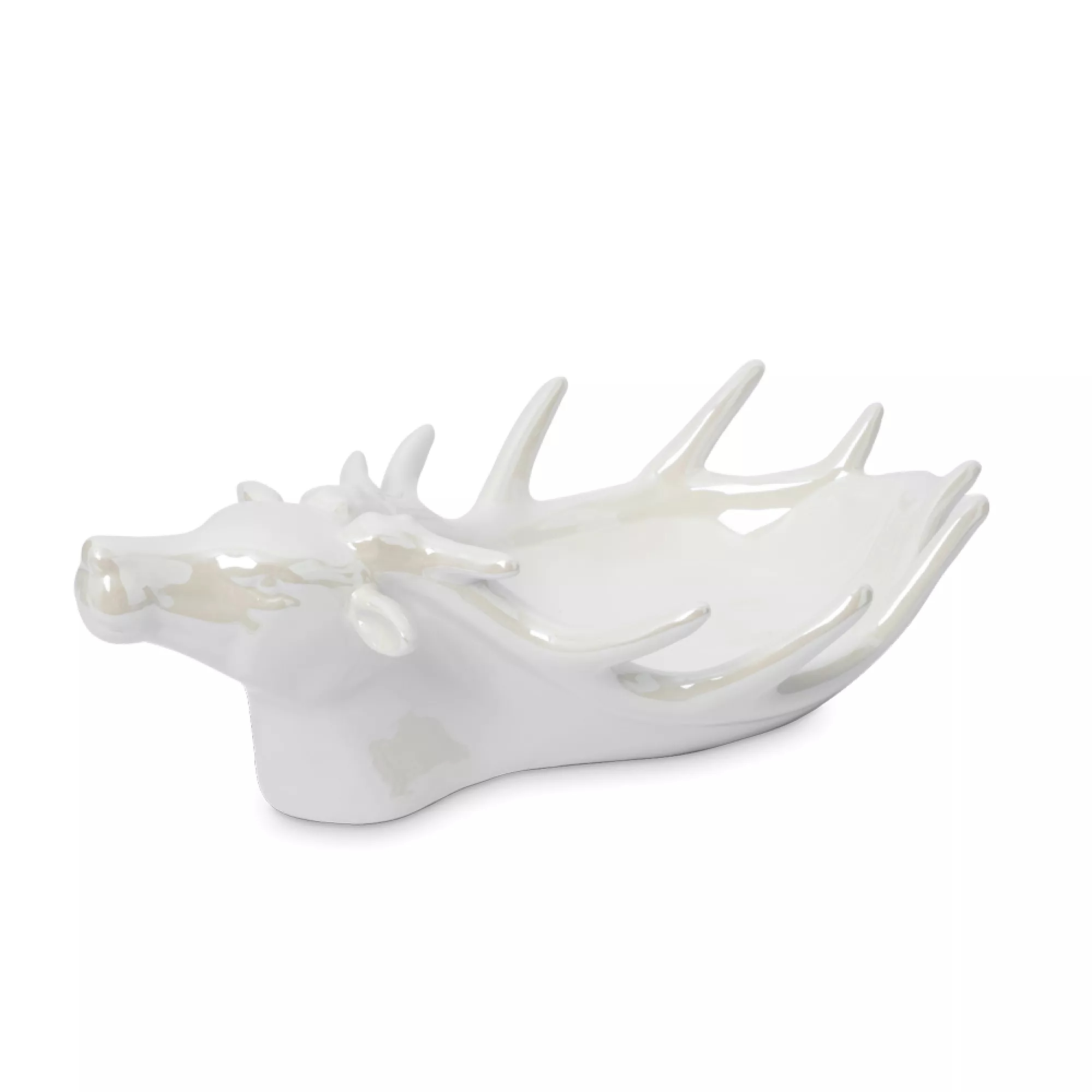 Блюдо Anna Lafarg олень 26х16х10 см белое перламутр 2099₽
