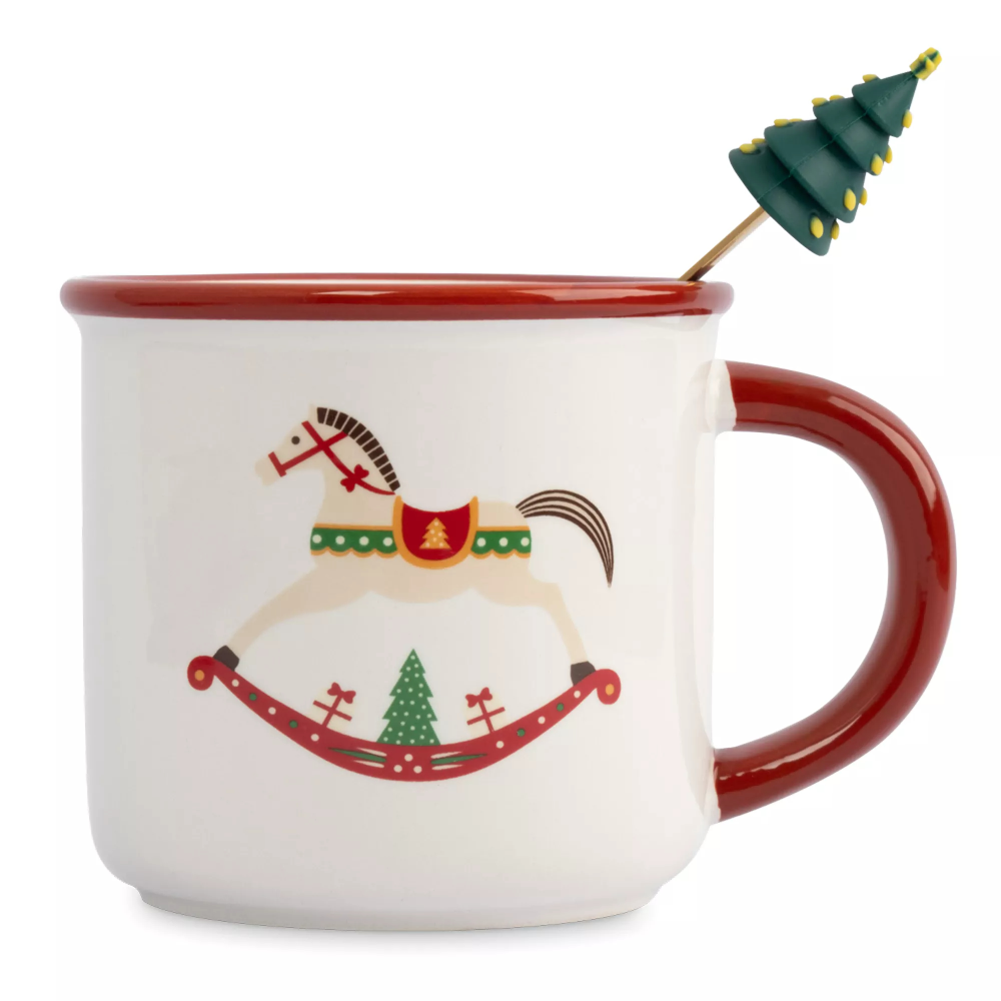 Кружка с ложкой Anna Lafarg елкалошадка 470 мл 829₽