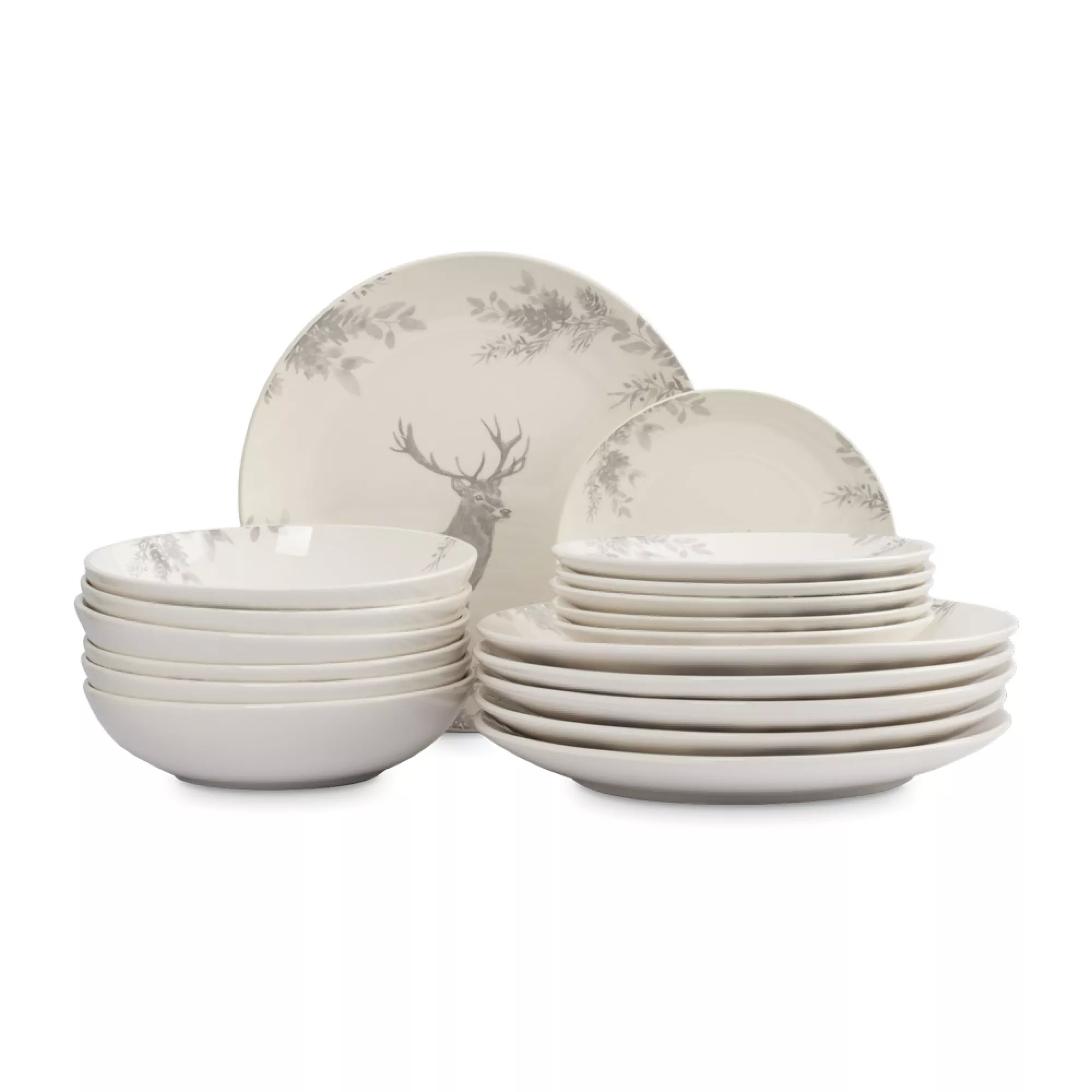 Сервиз обеденный Anna Lafarg олень и шишки 6 персон 18 предметов 6199₽