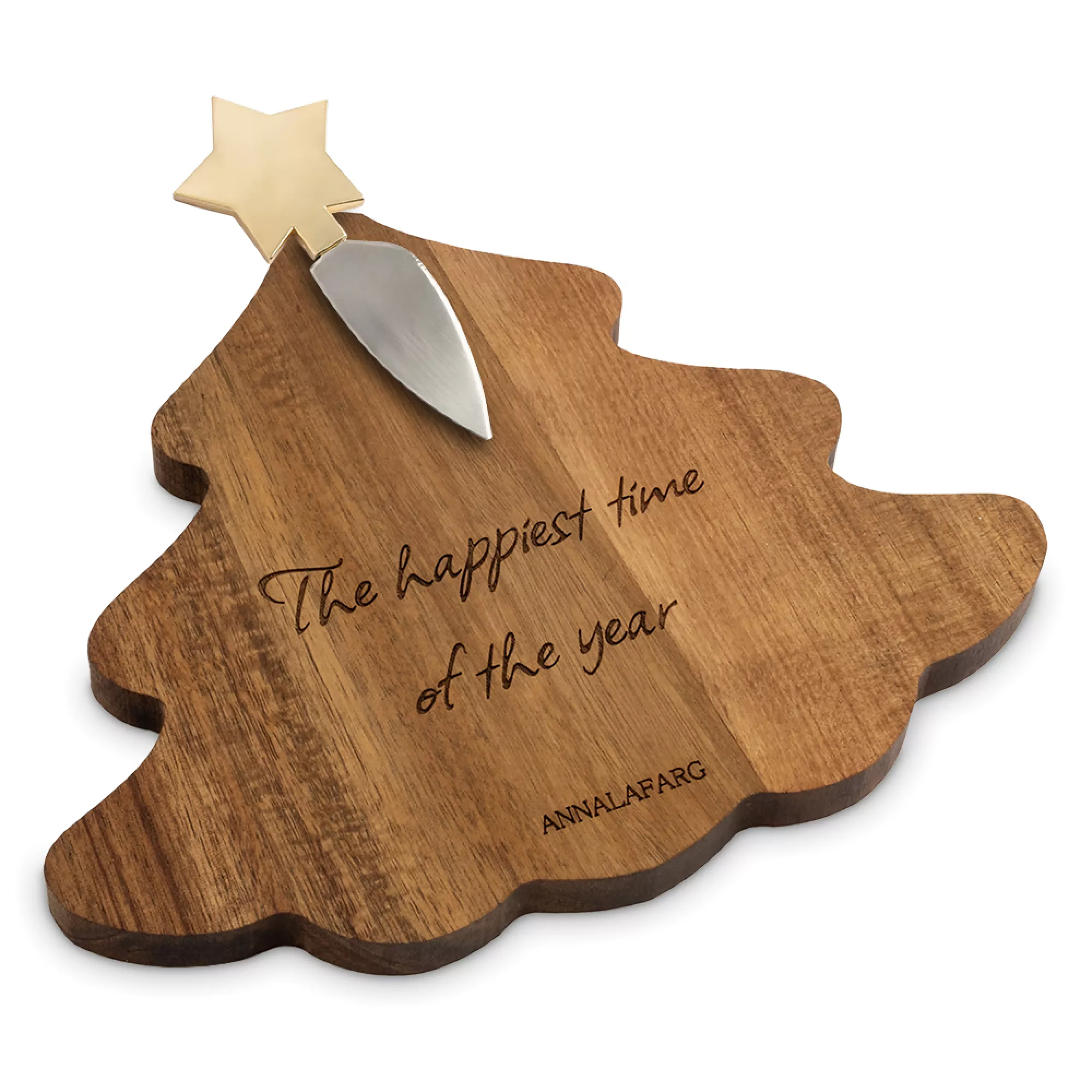 Набор для сыра Anna Lafarg елка со звездой 2 предмета доска - 23х18 см нож для сыра - 13 см 999₽