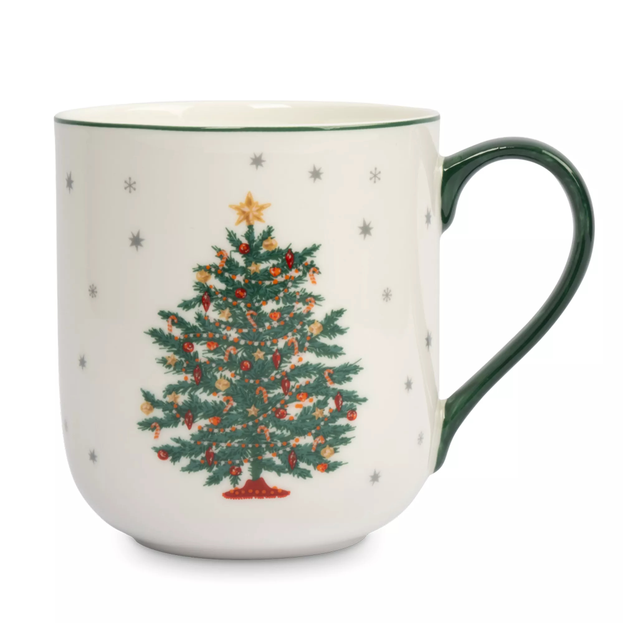 Кружка Anna Lafarg нарядная елка 450 мл бело-зеленая