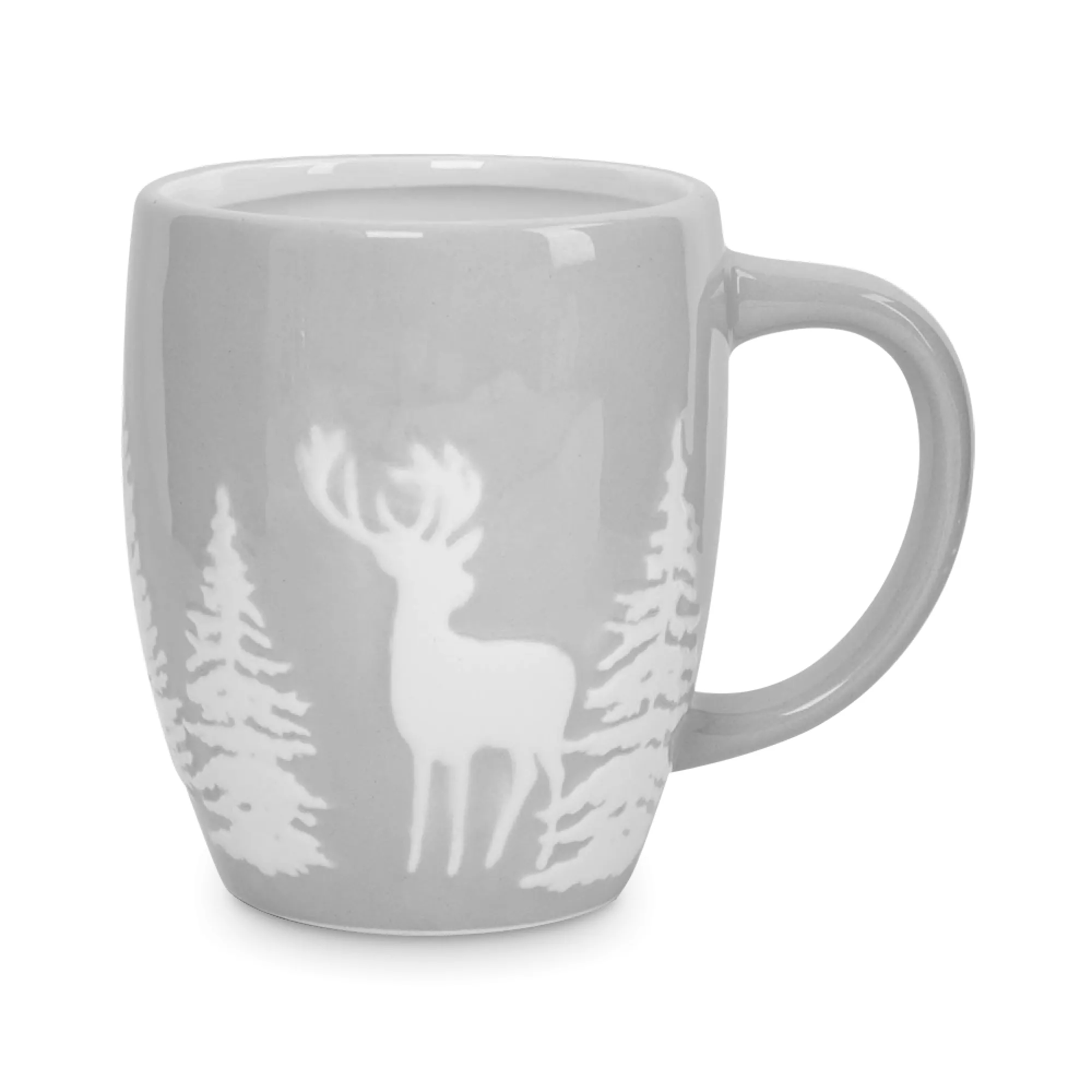 Кружка Anna Lafarg олень в лесу 360 мл серо-белая 579₽