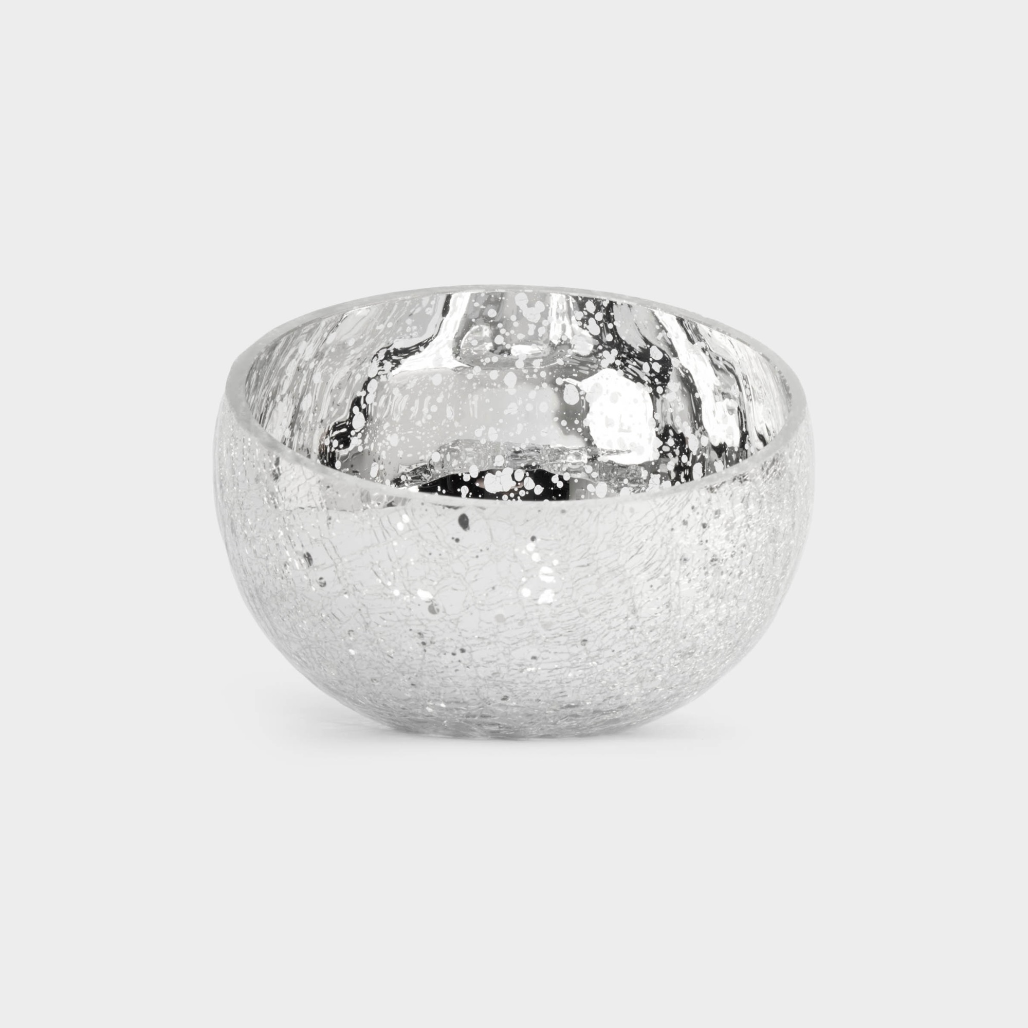 Конфетница Anna Lafarg кракелюр 15х12 см серебристая