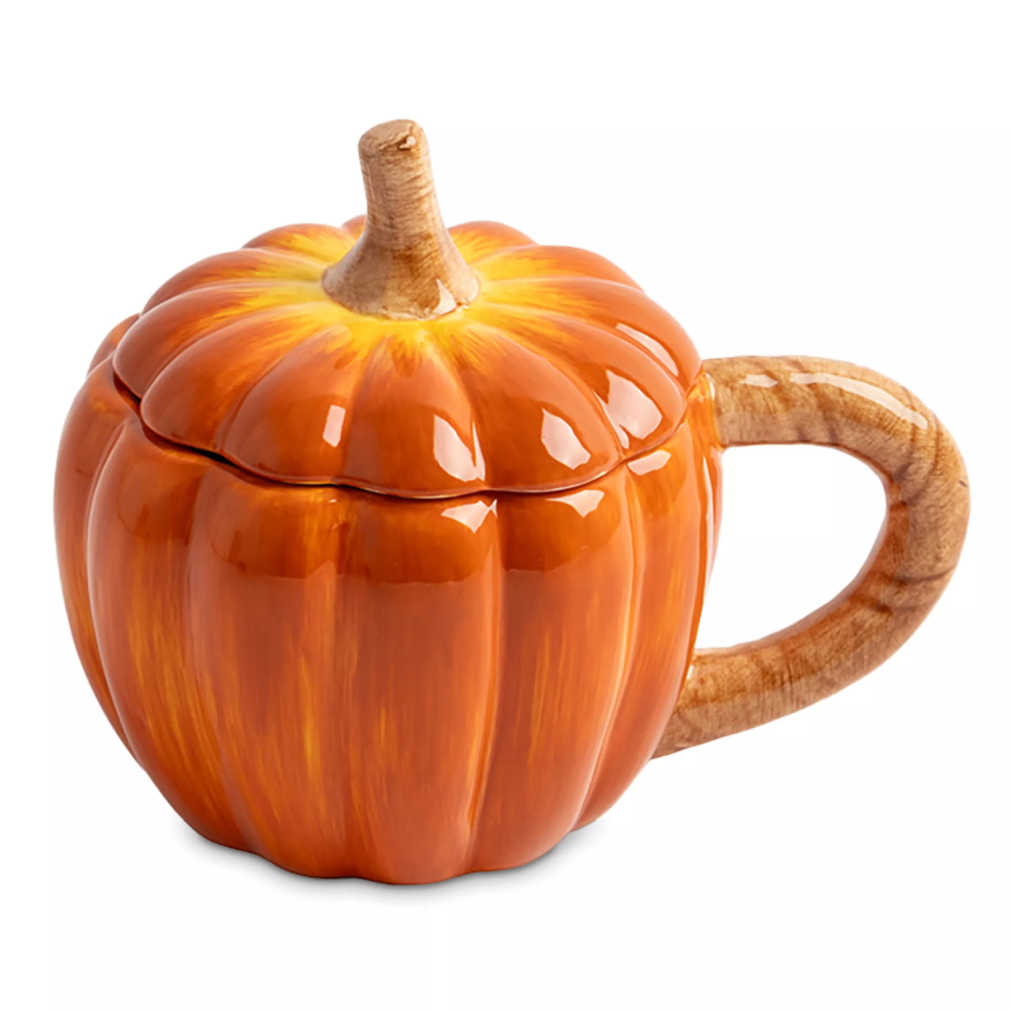Кружка с крышкой Anna Lafarg тыква 450 мл оранжевая