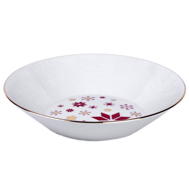 Тарелка глубокая Thun 1794 Lea новогодний красный 22 см 779₽