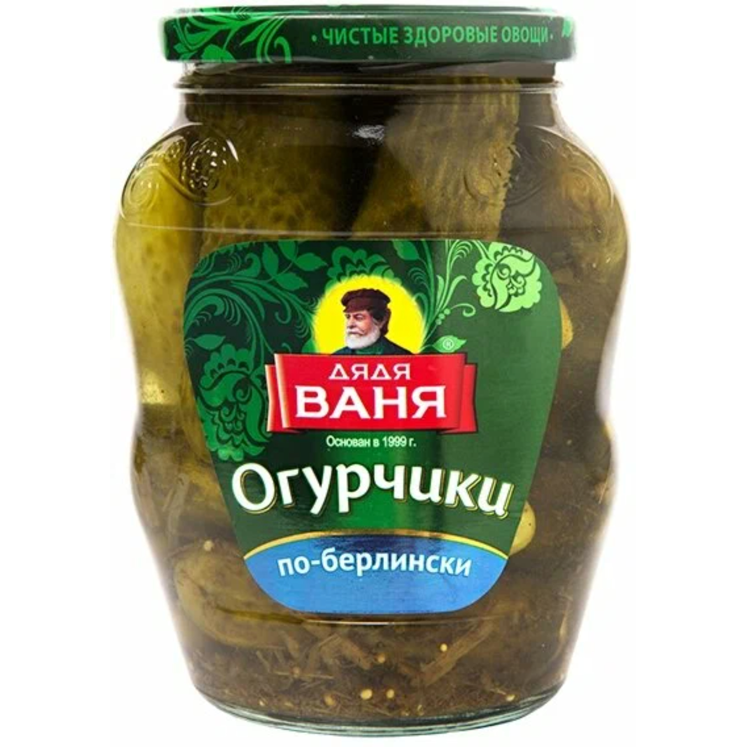 Огурчики Дядя Ваня по-Берлински, стеклянная банка, 950 г