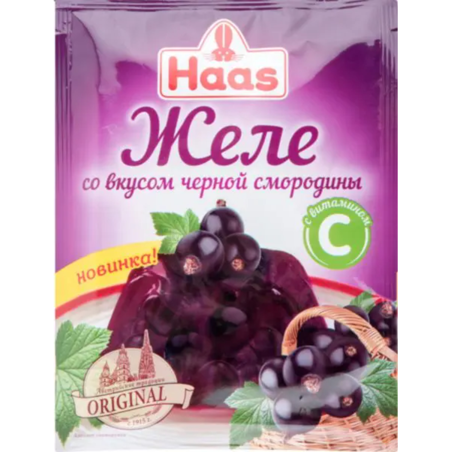 Желе Haas со вкусом чёрной смородины 50 г