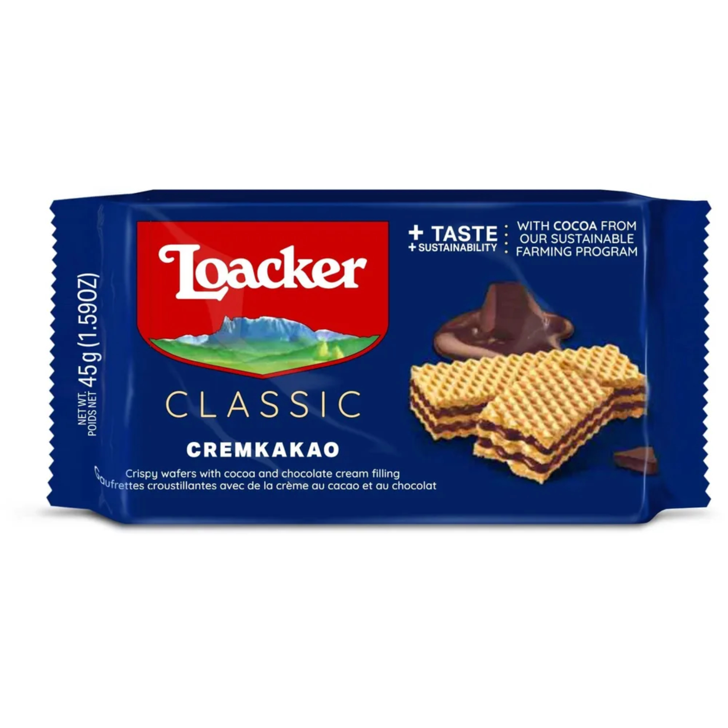 Вафли Loacker классик крем какао 45 г 139₽