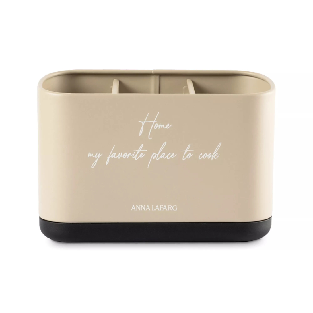 Подставка для кухонных принадлежностей Anna Lafarg Retro 3 отделения, 19х13 см, металл/дерево, бежевый, ANLAF-W7591CP